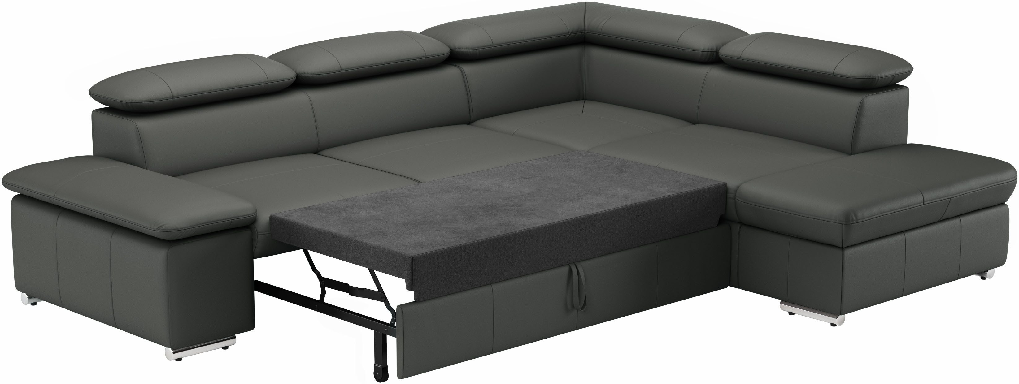 sit&more Hoekbank Valentine, L-vorm, bank met verstelbare arm- en hoofdsteun