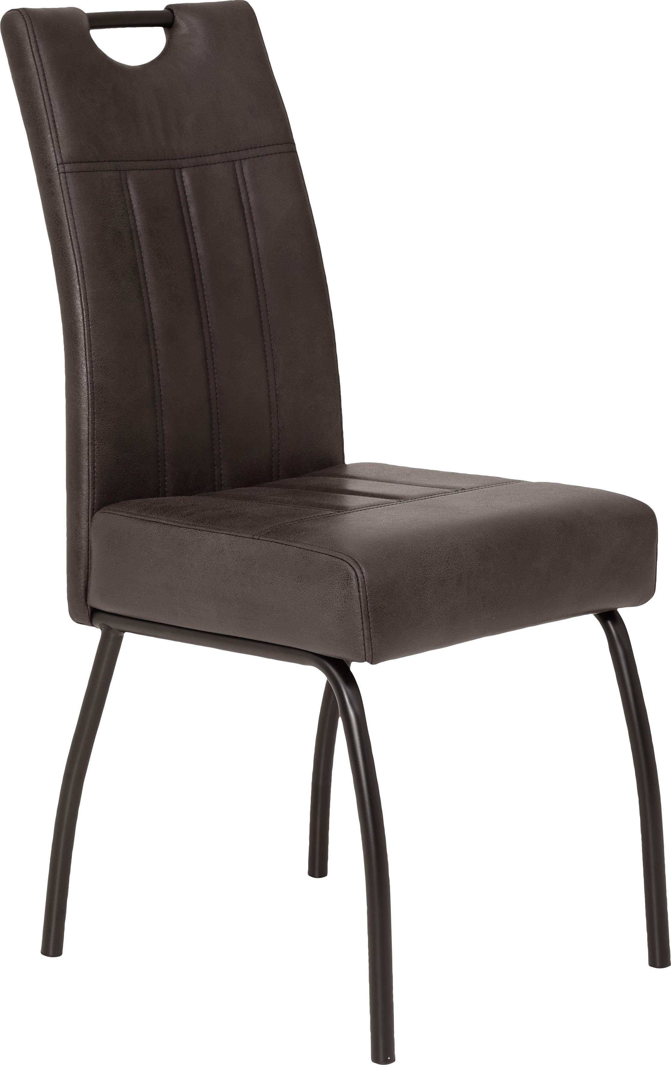 HELA Stoel met 4 poten Beate S met comfortabele binnenvering zitting (set, 2 stuks) gestoffeerde stoelen zwart