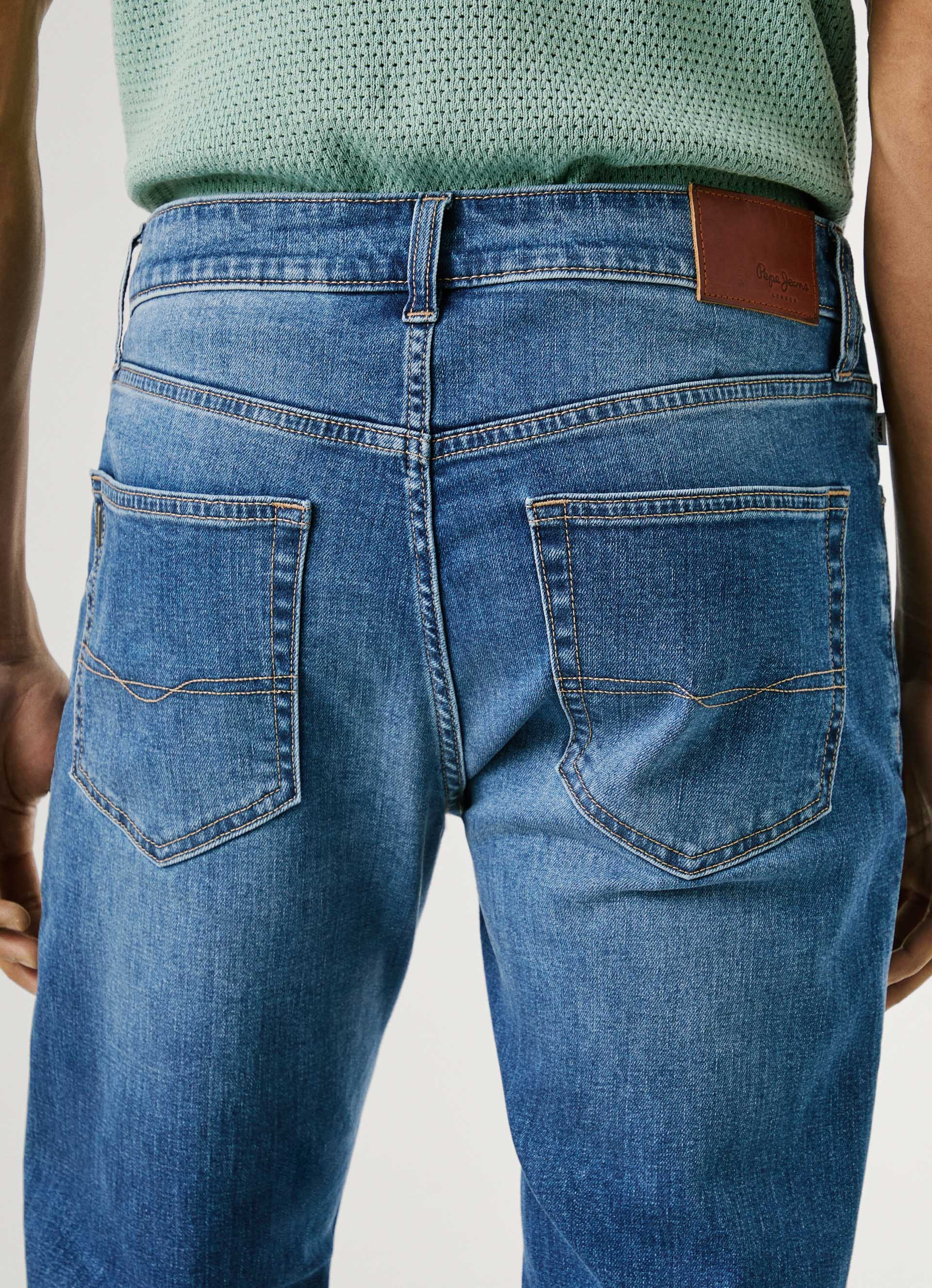Pepe Jeans Tapered jeans STANLEY Decoratieve stiksels op de achterzakken