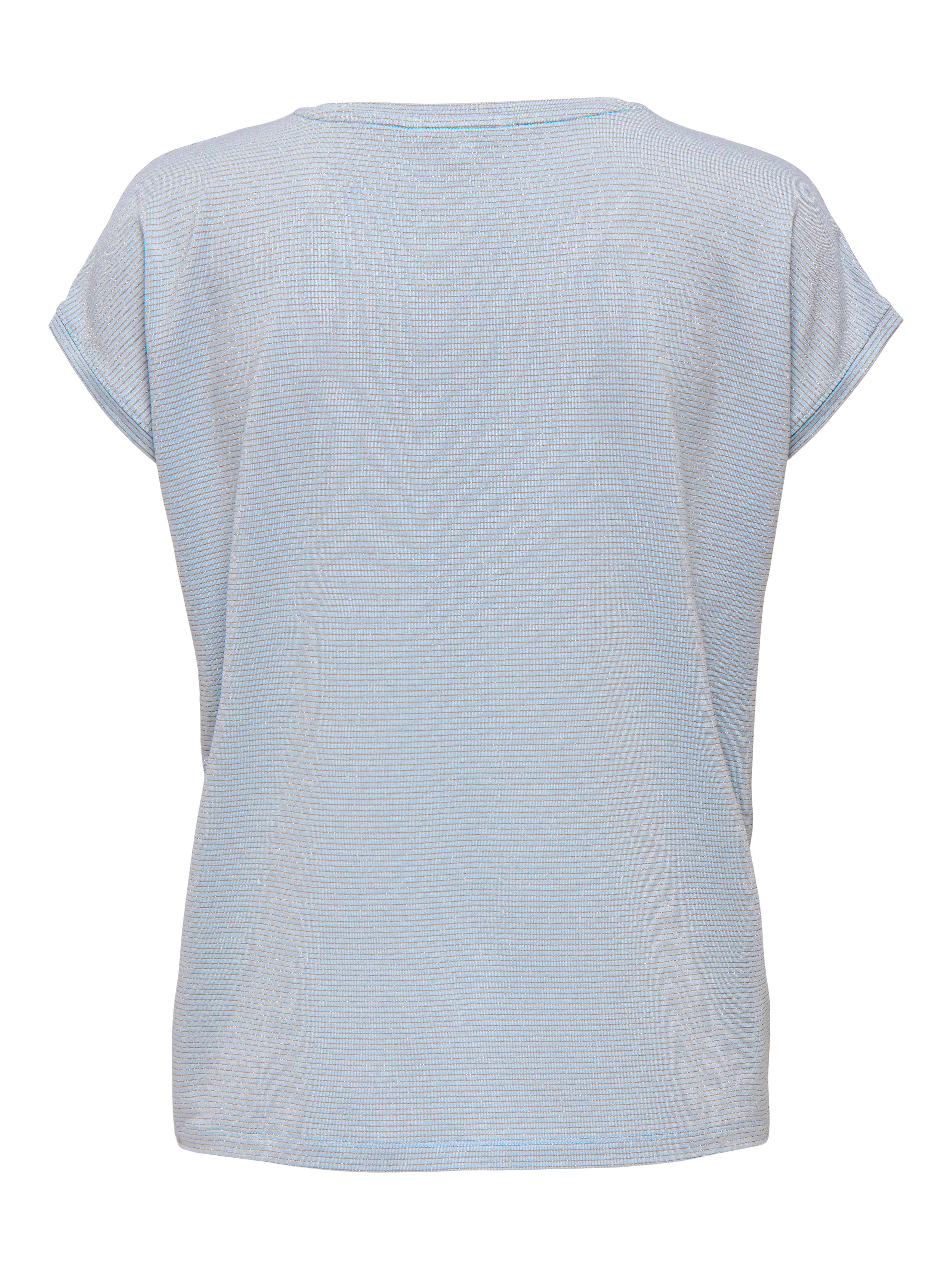 Only Shirt met korte mouwen ONLCLAUDIA S/S GLITTER STRIPE TOP JRS