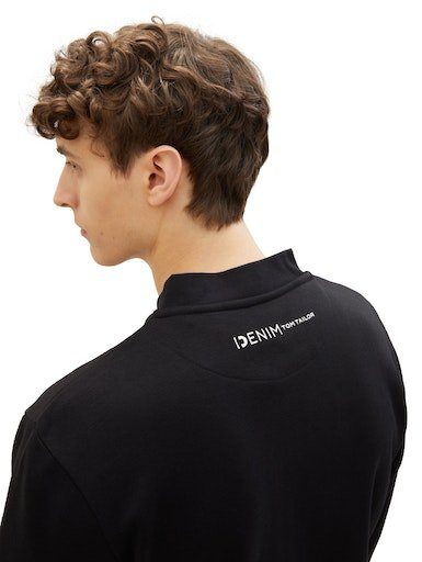 Tom Tailor Denim Sweatvest met gedrukt logo op de achterkant