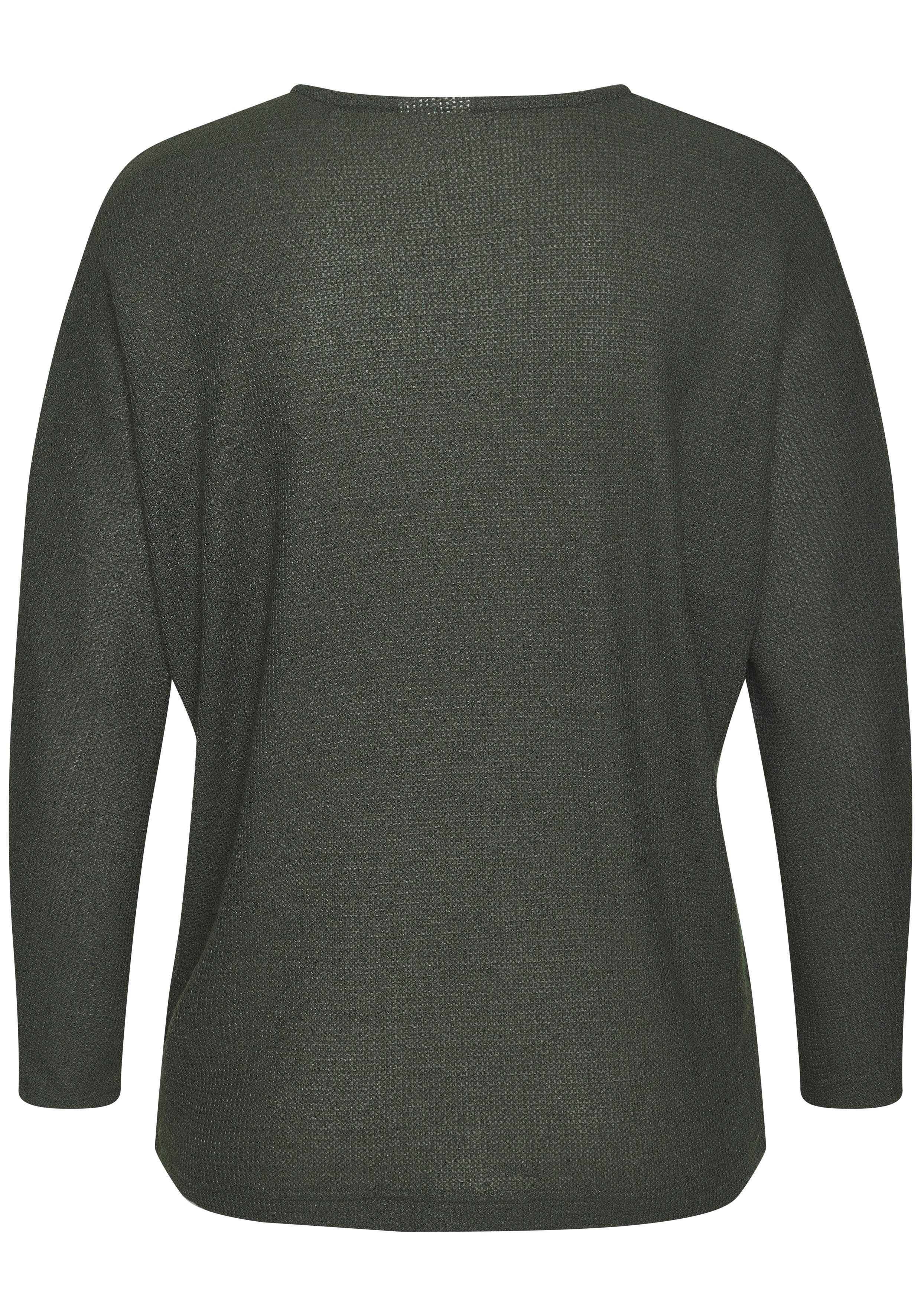 Vivance Shirt met lange mouwen Van pluizig breiwerk gemaakt van kreukvrij materiaal