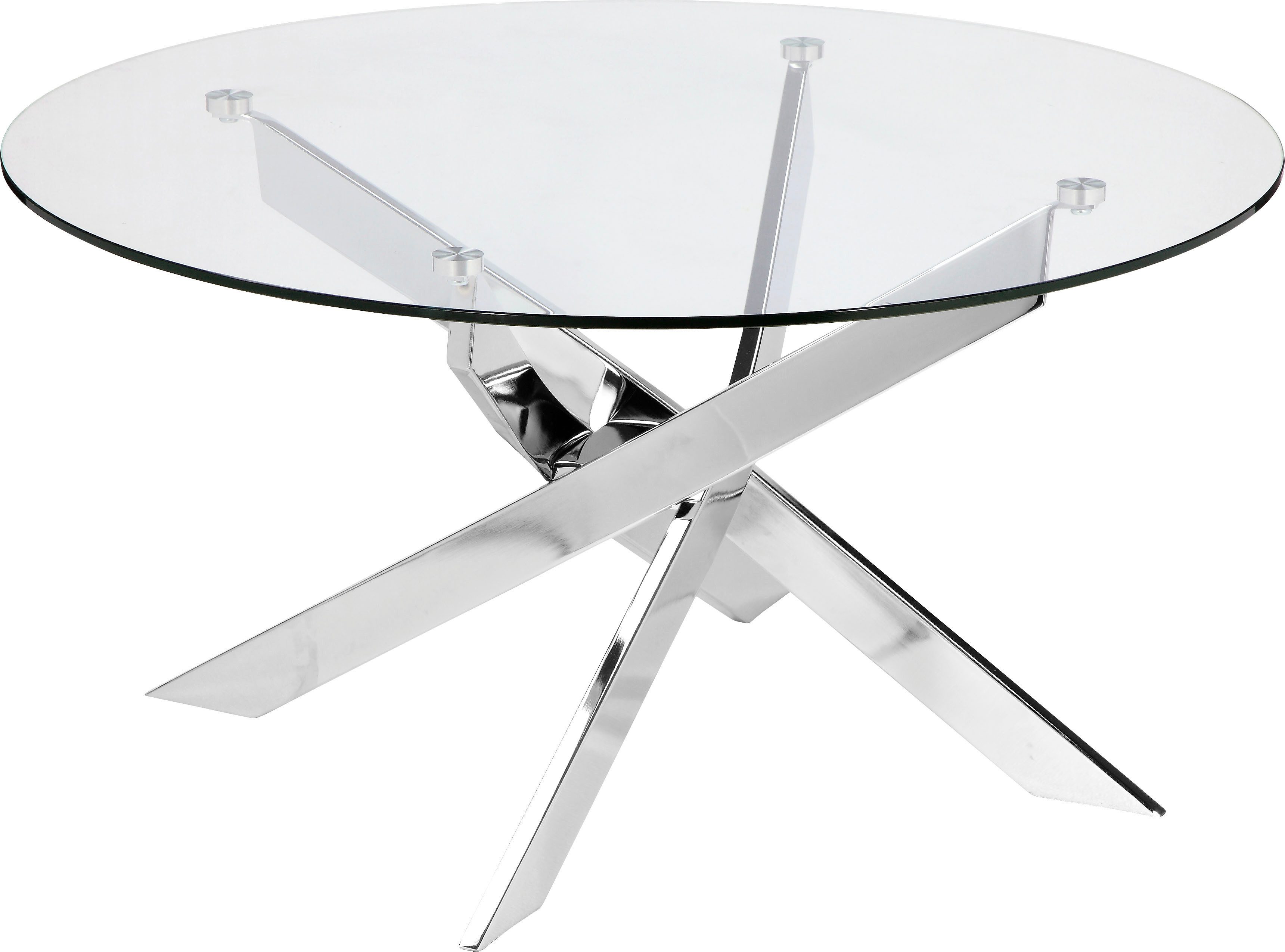 Leonique Salontafel Luzie verschillend onderstel (in chroom en zwart), breedte 80 cm salontafels zilver(kleur)