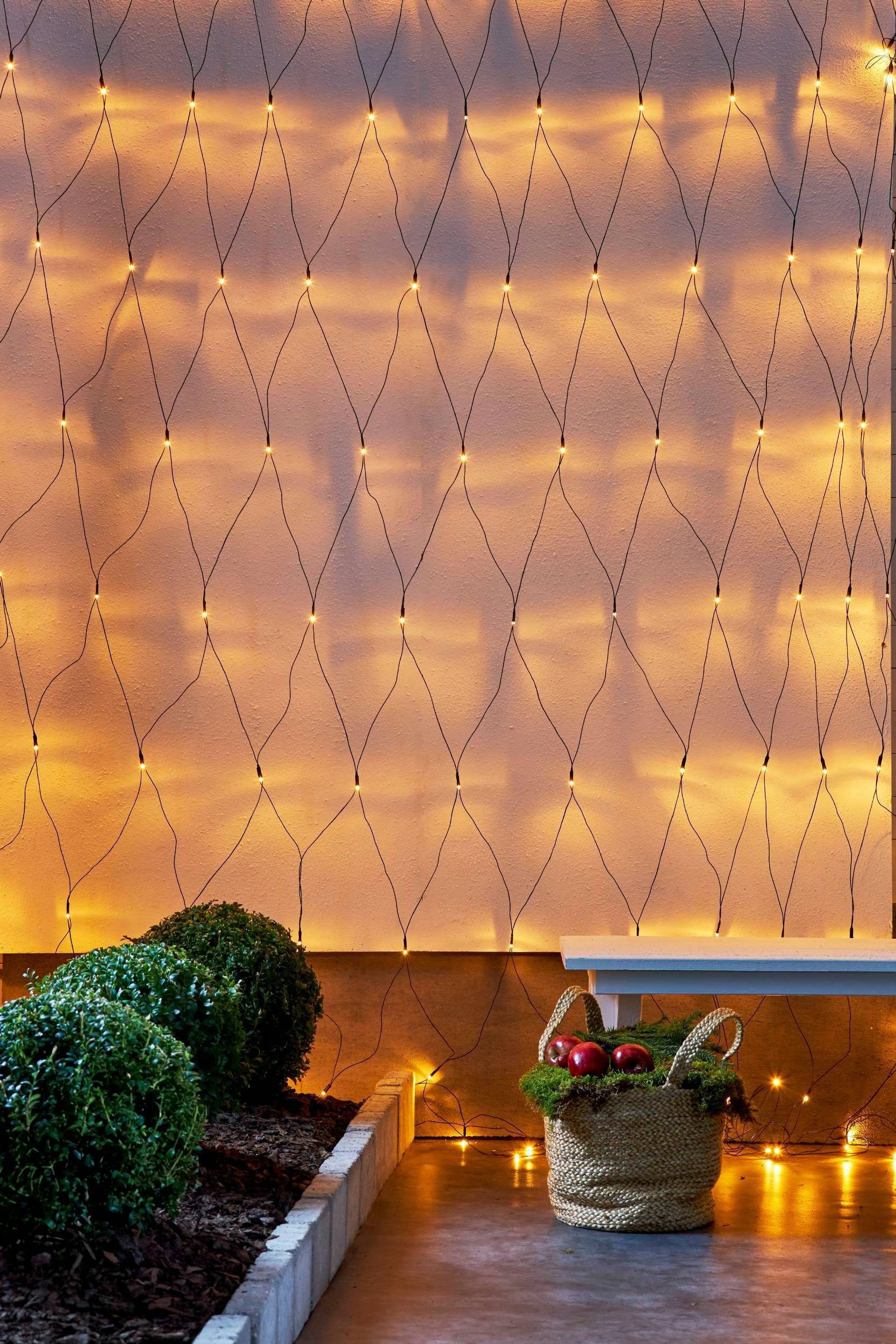 EGLO Led-lichtnet GOLDEN WARM WHITE Lichtnet voor binnen en buiten, extra warmwit, met kabel, 3x3 m (1 stuk)