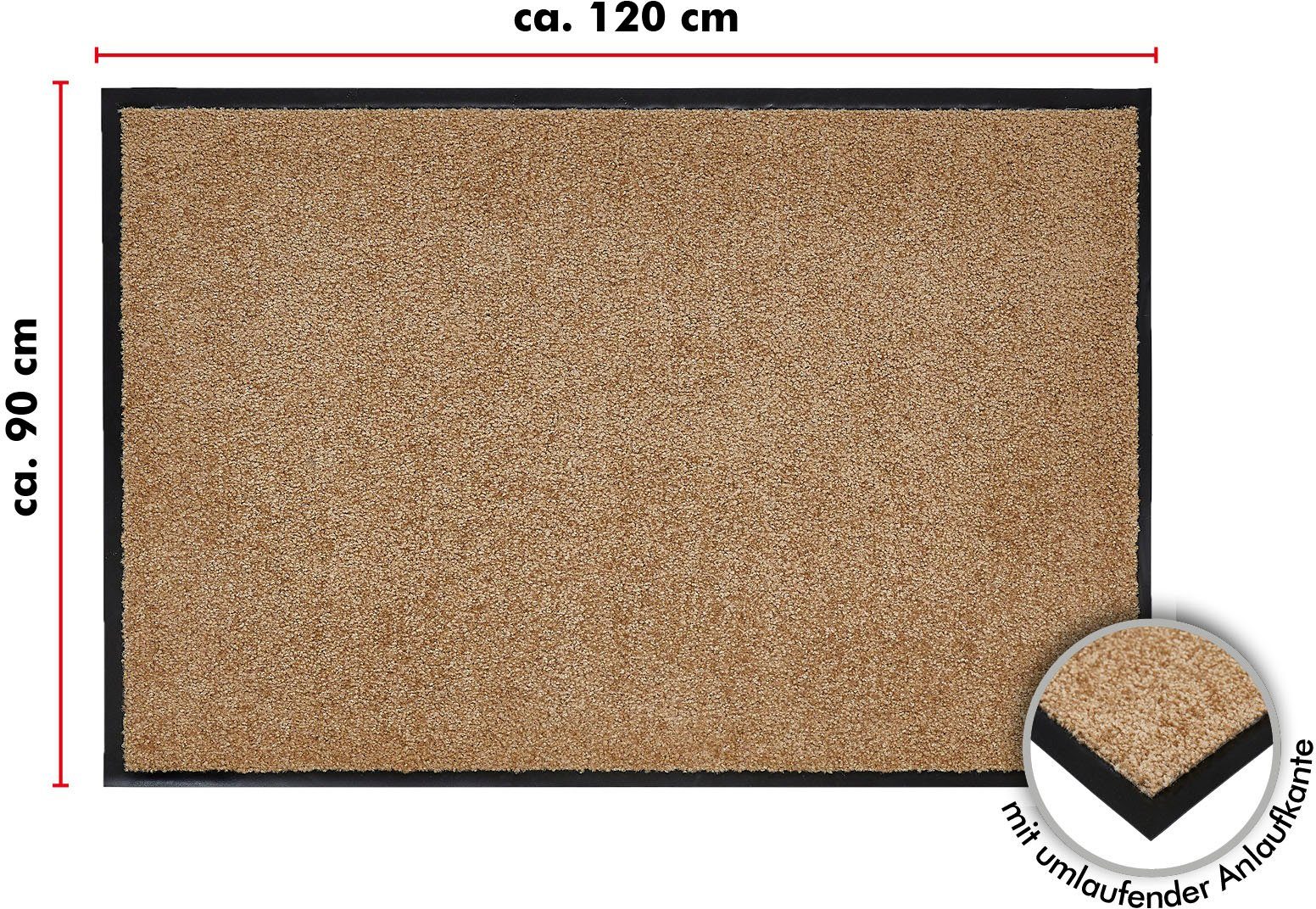 Andiamo Mat Super Wash & Clean, Made in Belgium Vuilopvangmat, uni kleuren, antislip, wasbaar
