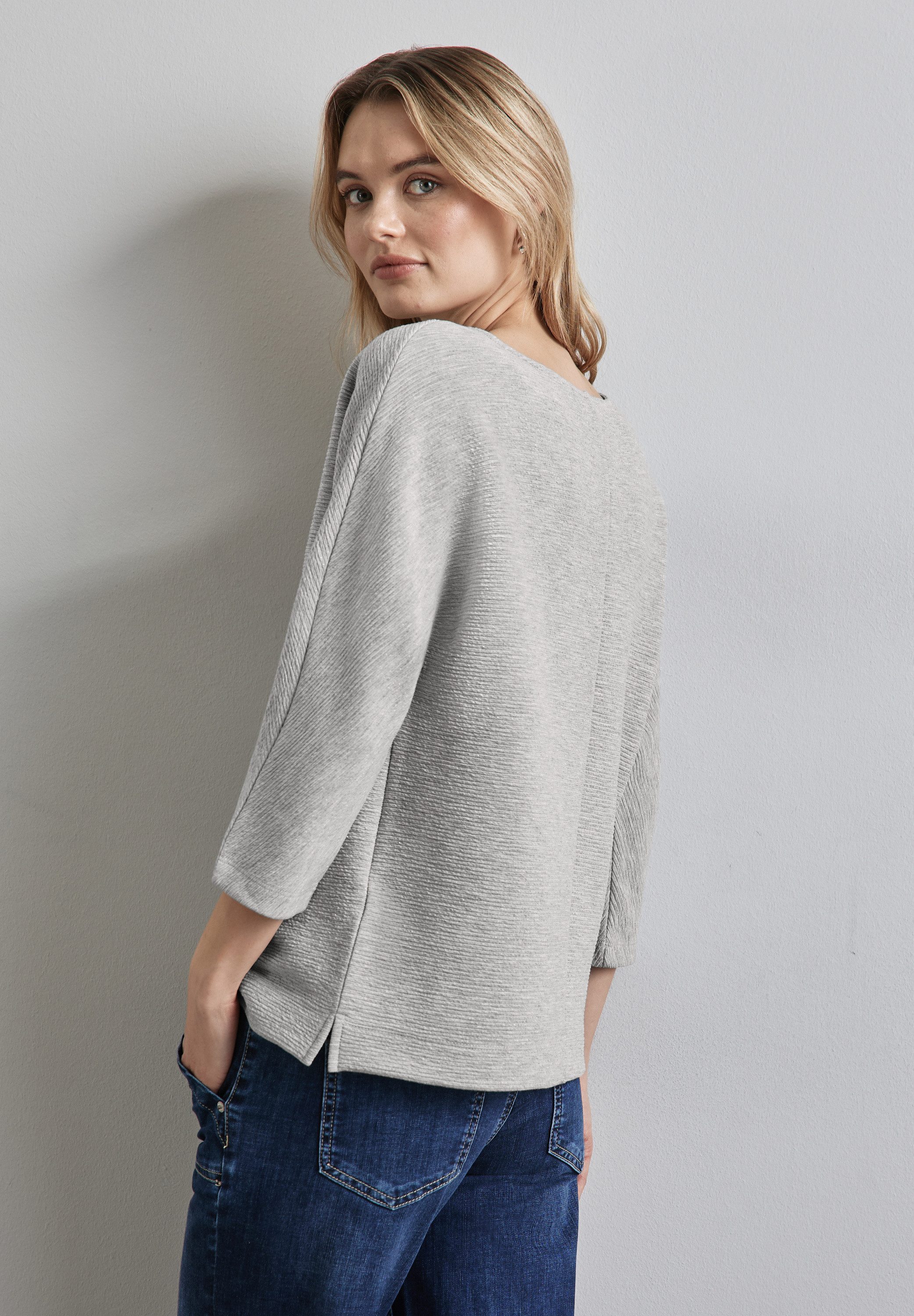 STREET ONE Shirt met 3/4 mouwen met een fijne structuur