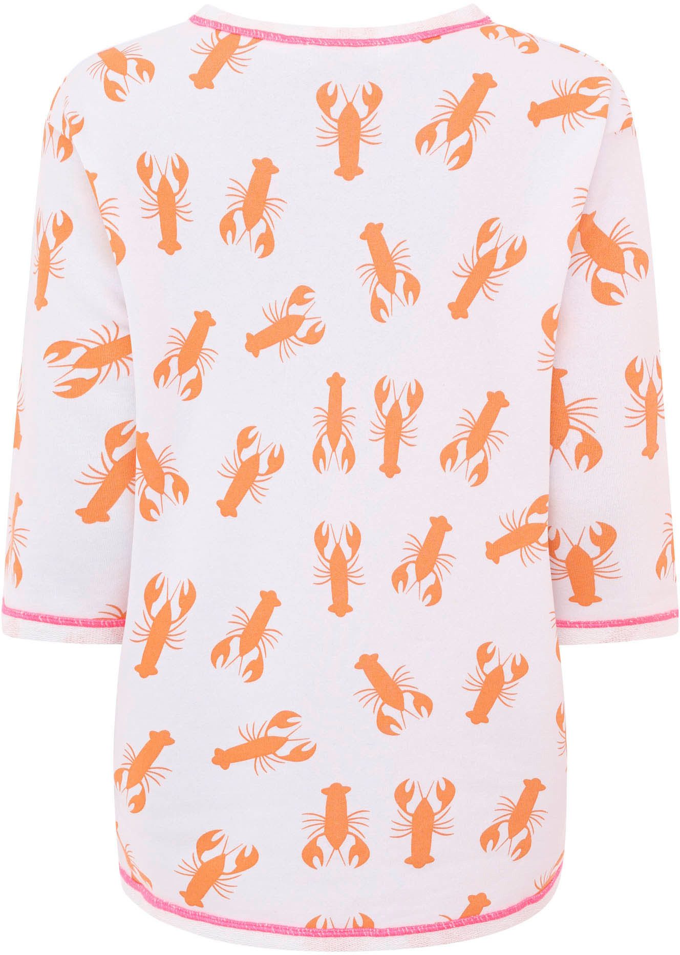 Zwillingsherz Shirt met lange mouwen Shirt "Ocean Sandy Soul" met zebrapatroon en frontmotief, met 3/4 mouw