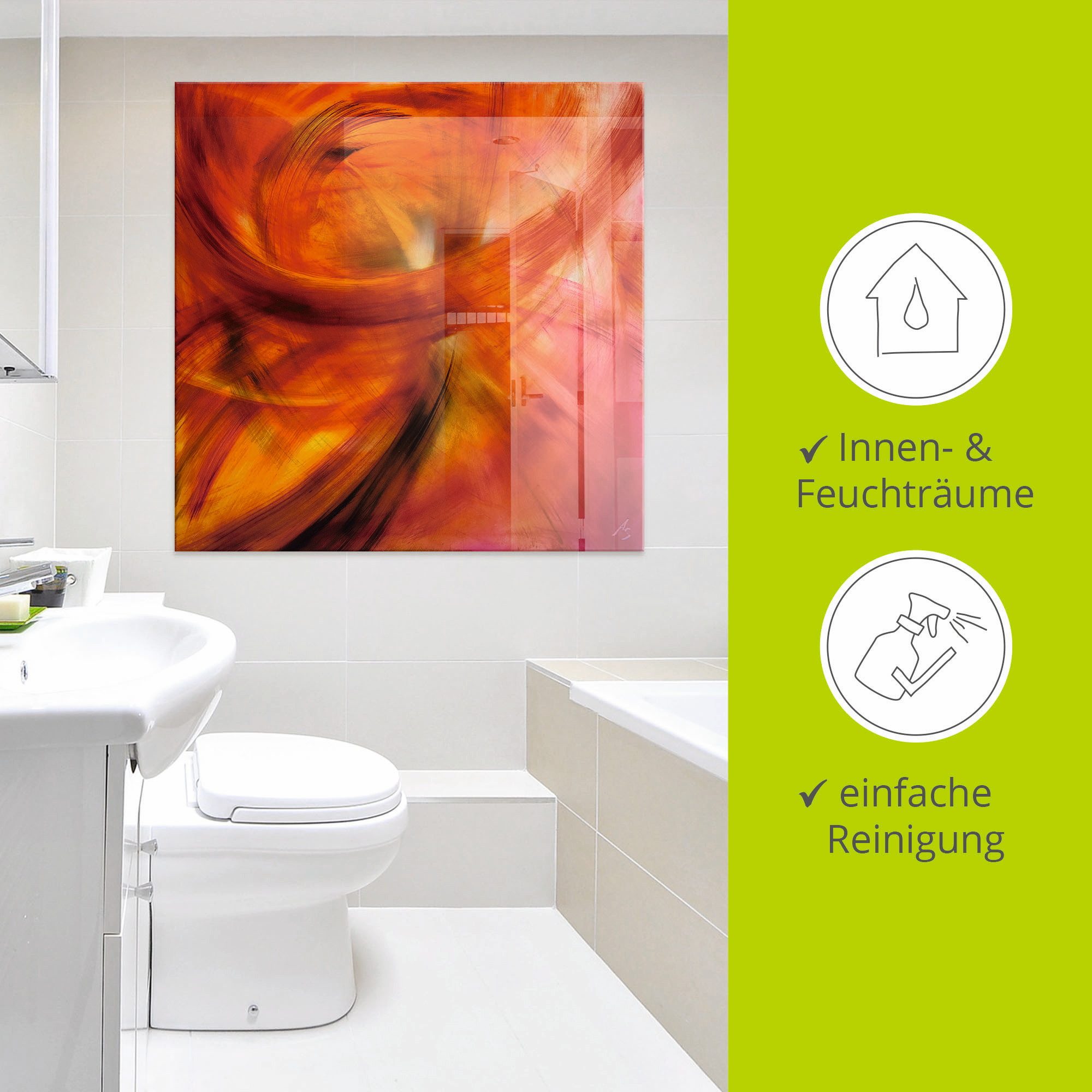 Artland Print op glas Rode dans van lichtjes