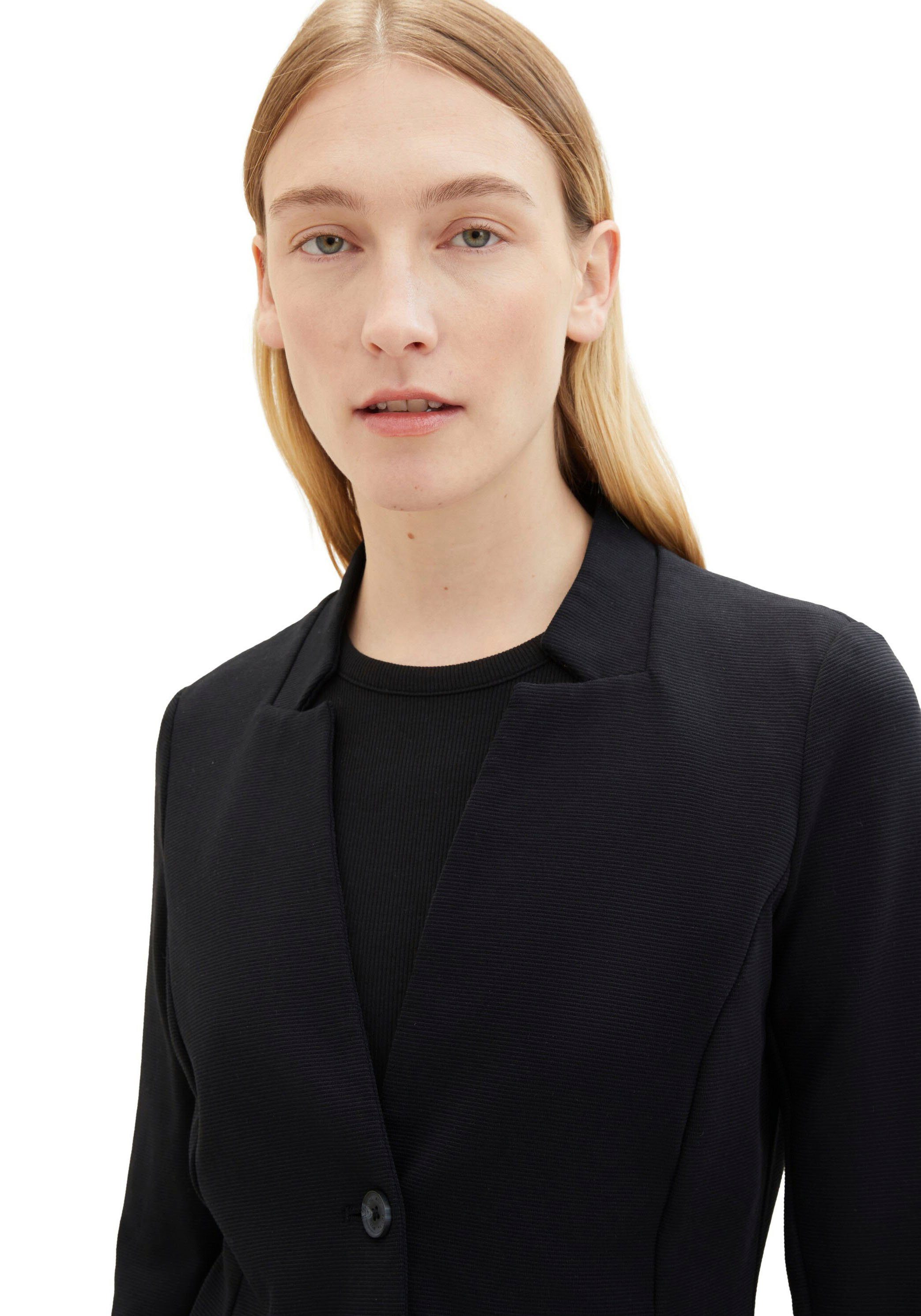 Tom Tailor Sweatblazer Ottoman met opgestikte zakken en structuur