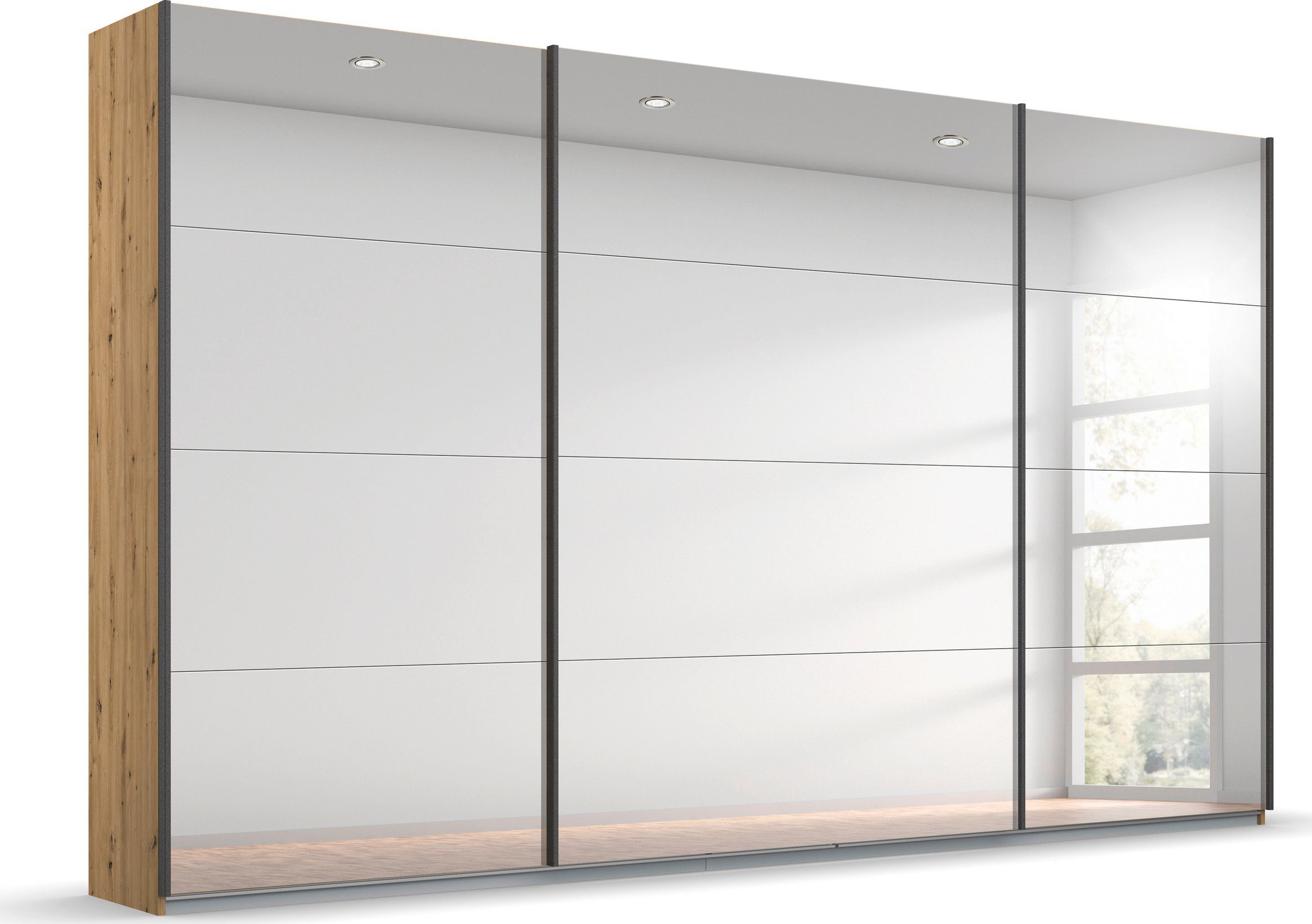 rauch Zweefdeurkast Kledingkast kast garderobe ORACLE met spiegelfront inclusief lade-inzet en extra legplanken made in germany