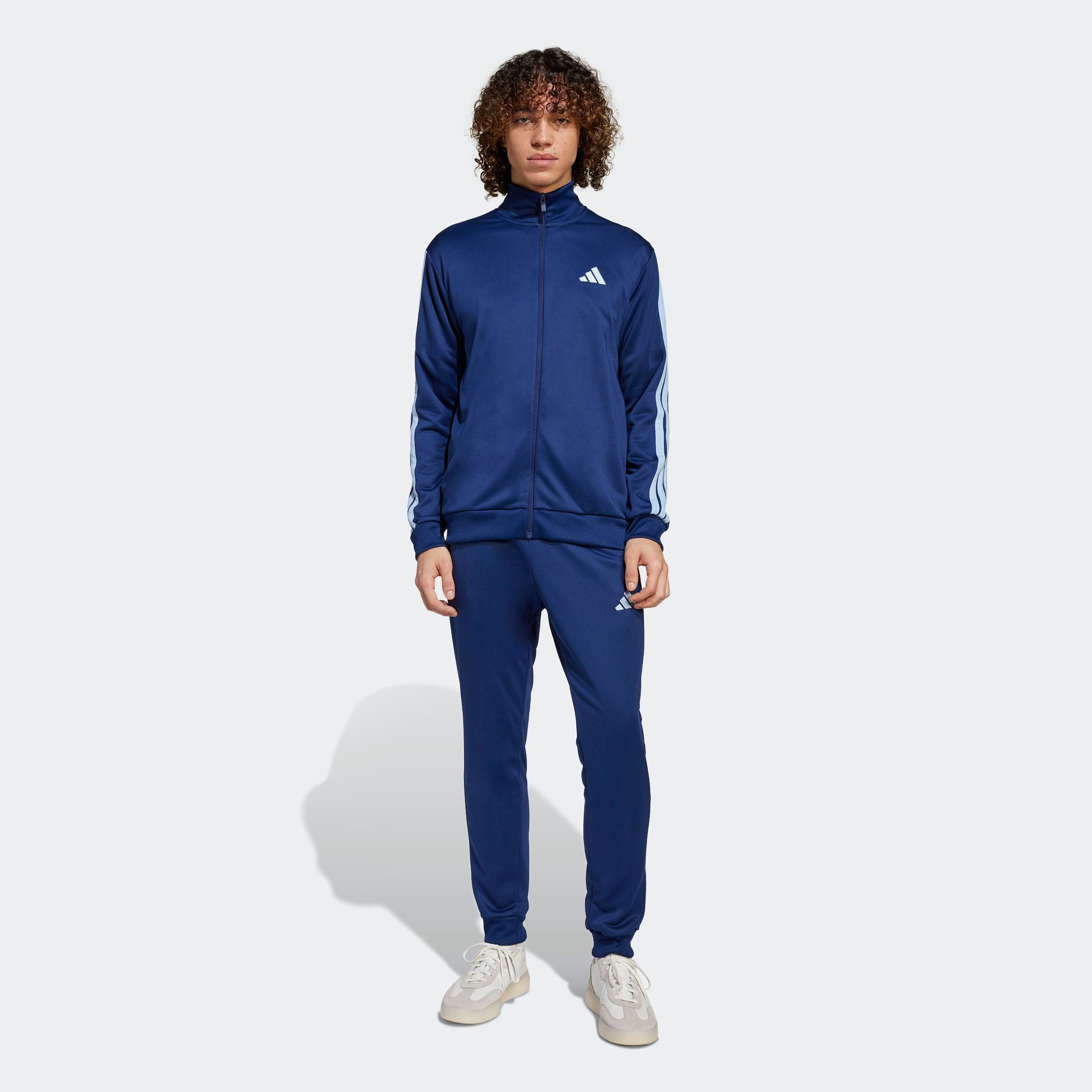 adidas Sportswear Trainingspak M 3S FT TT TS drie-strepen trainingspak van zacht french terry materiaal (2-delig)