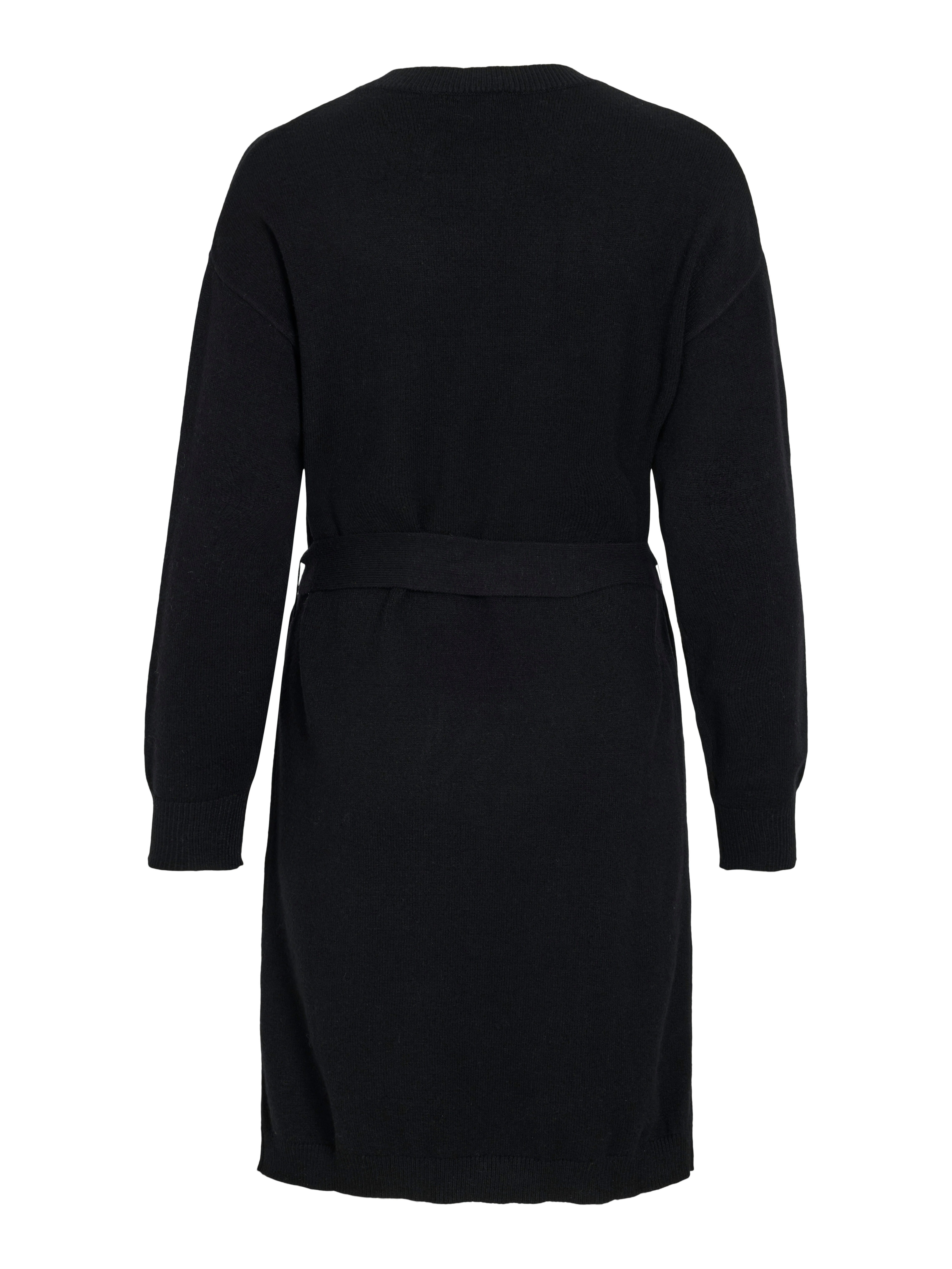 Vila Gebreide jurk VIRIL O-NECK L S BELT KNIT DRESS NOOS