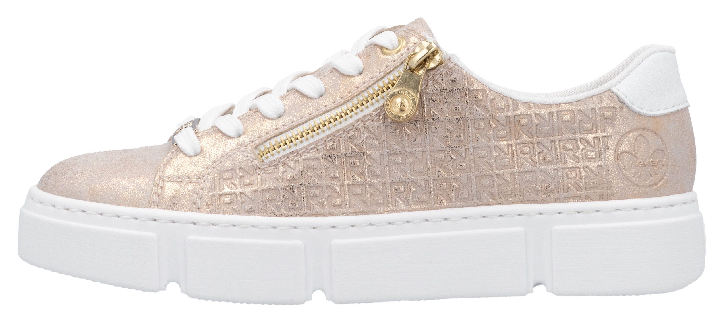 Rieker Plateausneakers , vrijetijdsschoen, lage schoen, veterschoen met rits