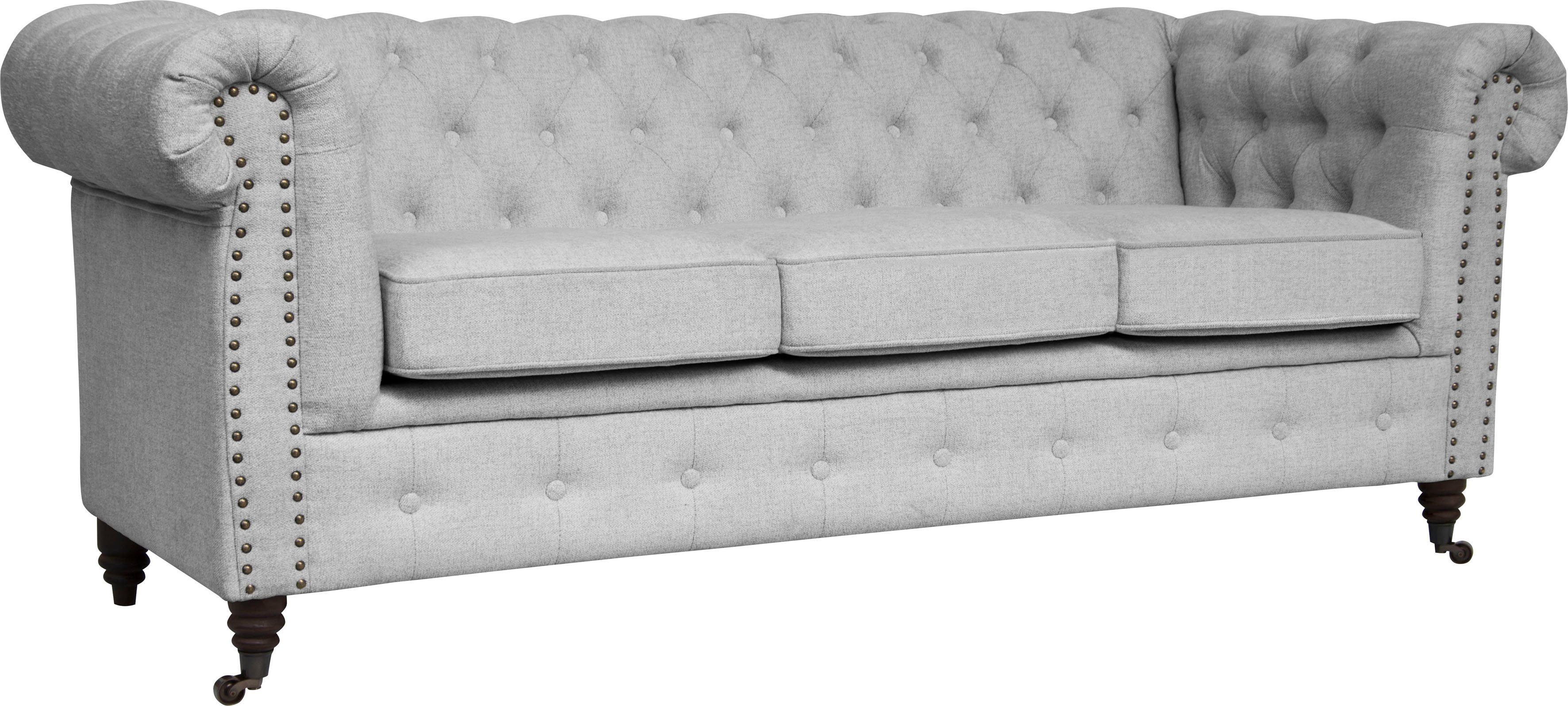 Home affaire Chesterfield-bank Aarburg luxueuze capitonnage en siernagels in chesterfield-design