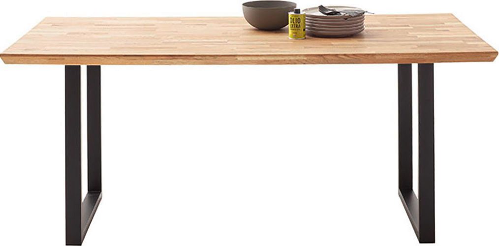 MCA living Eettafel Zeballos, TOPSELLER! U-frame van poedercoated metaal, blad van zerreiche (1 stuk)