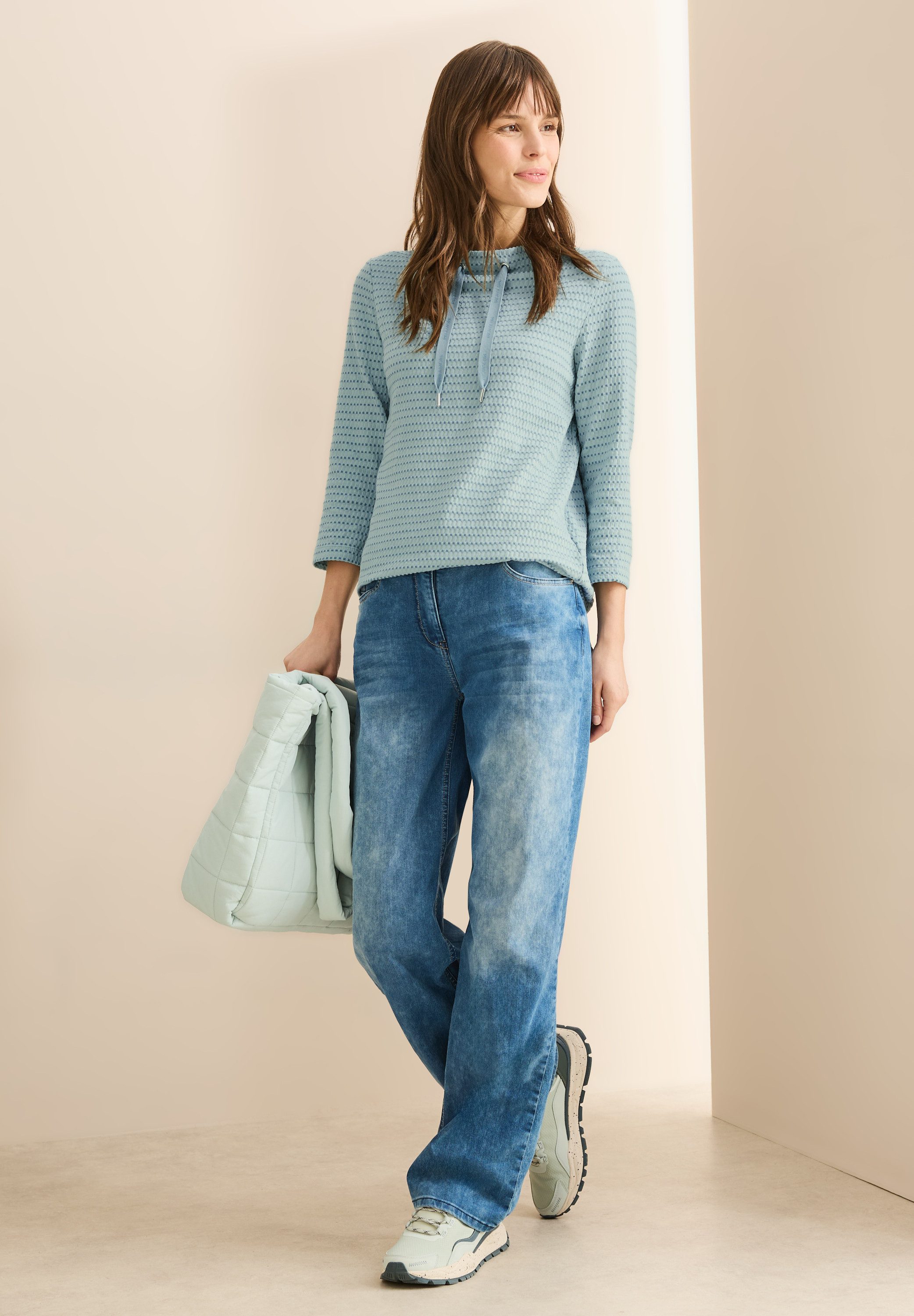 Cecil Shirt met 3/4 mouwen met structuurmotief