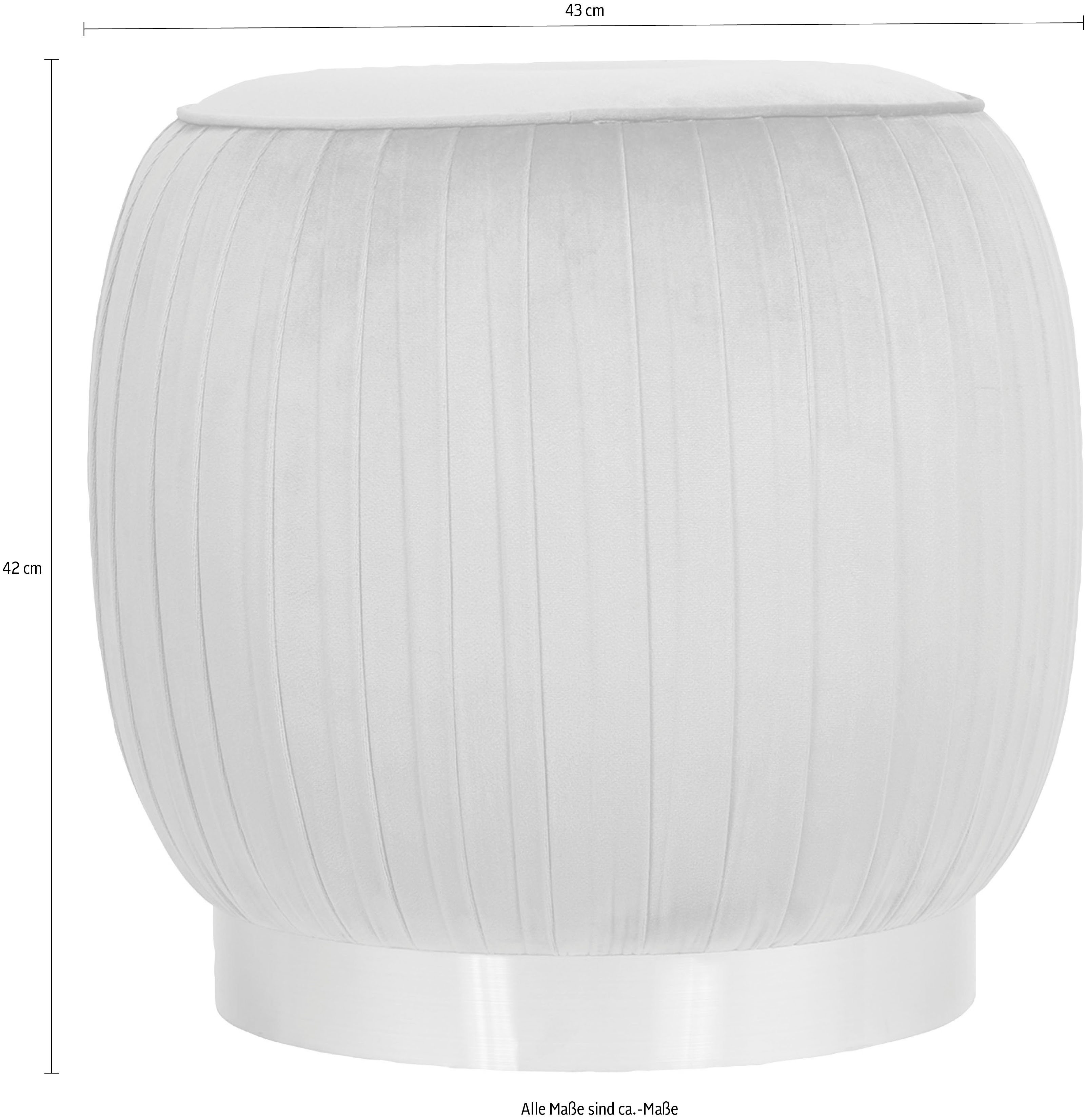 Kayoom Zithocker Kruk Lilje, elegante uitstraling door goudkleurige sokkel, hoogwaardige fluwelen bekleding (1 stuk)