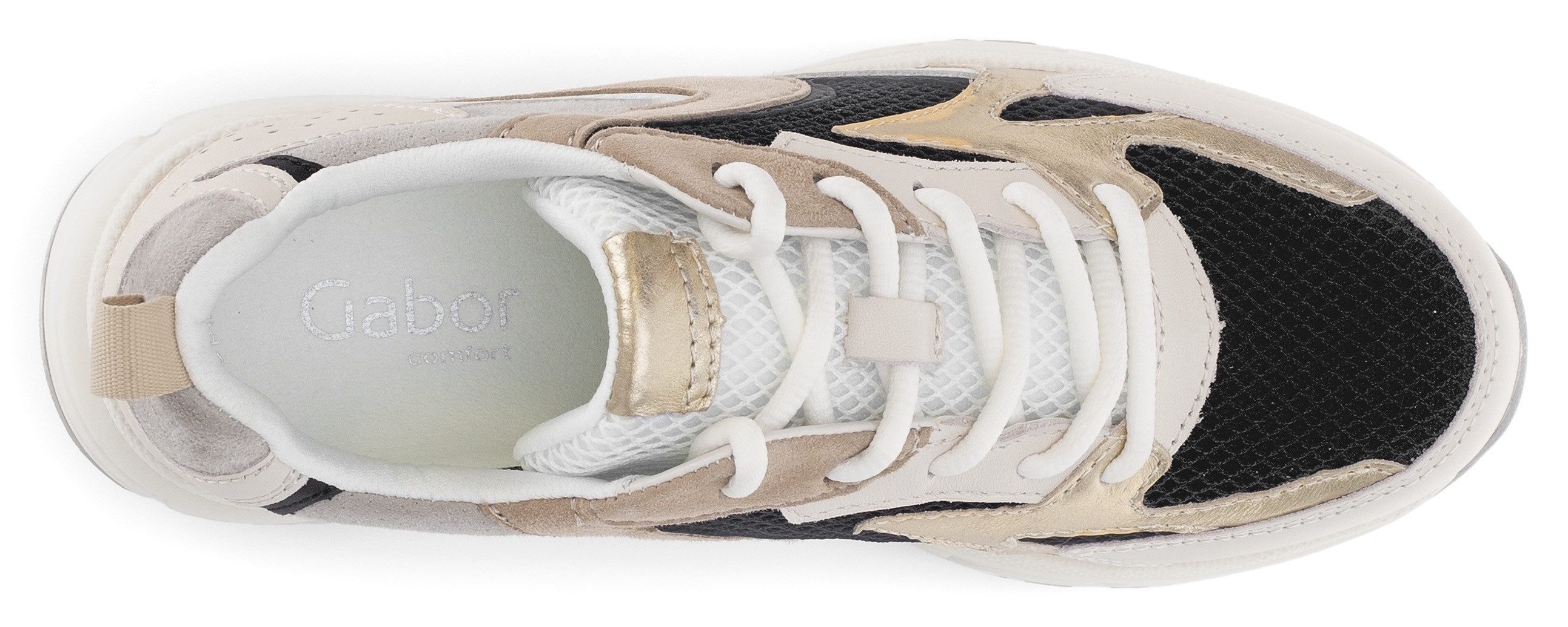 Gabor Sneakers met sleehak Florence , vrijetijdsschoen, lage schoen, veterschoen in comfortwijdte g (= breed)