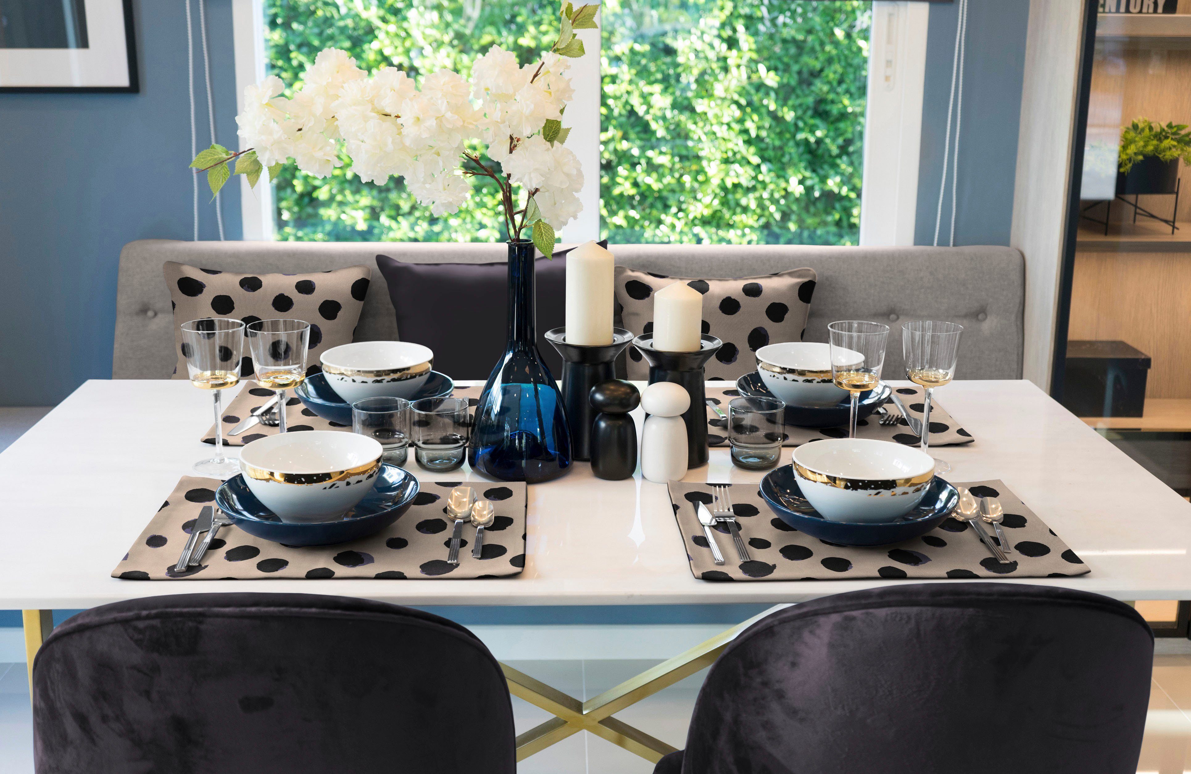 Adam Set placemats Stippen duurzaam van biologisch katoen, made in germany (2 stuks)