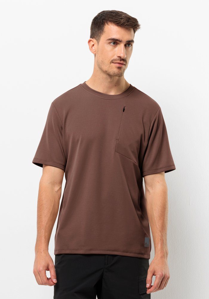 Jack Wolfskin Bike Commute T-Shirt Men Functioneel shirt Heren XXL bruin dark rust