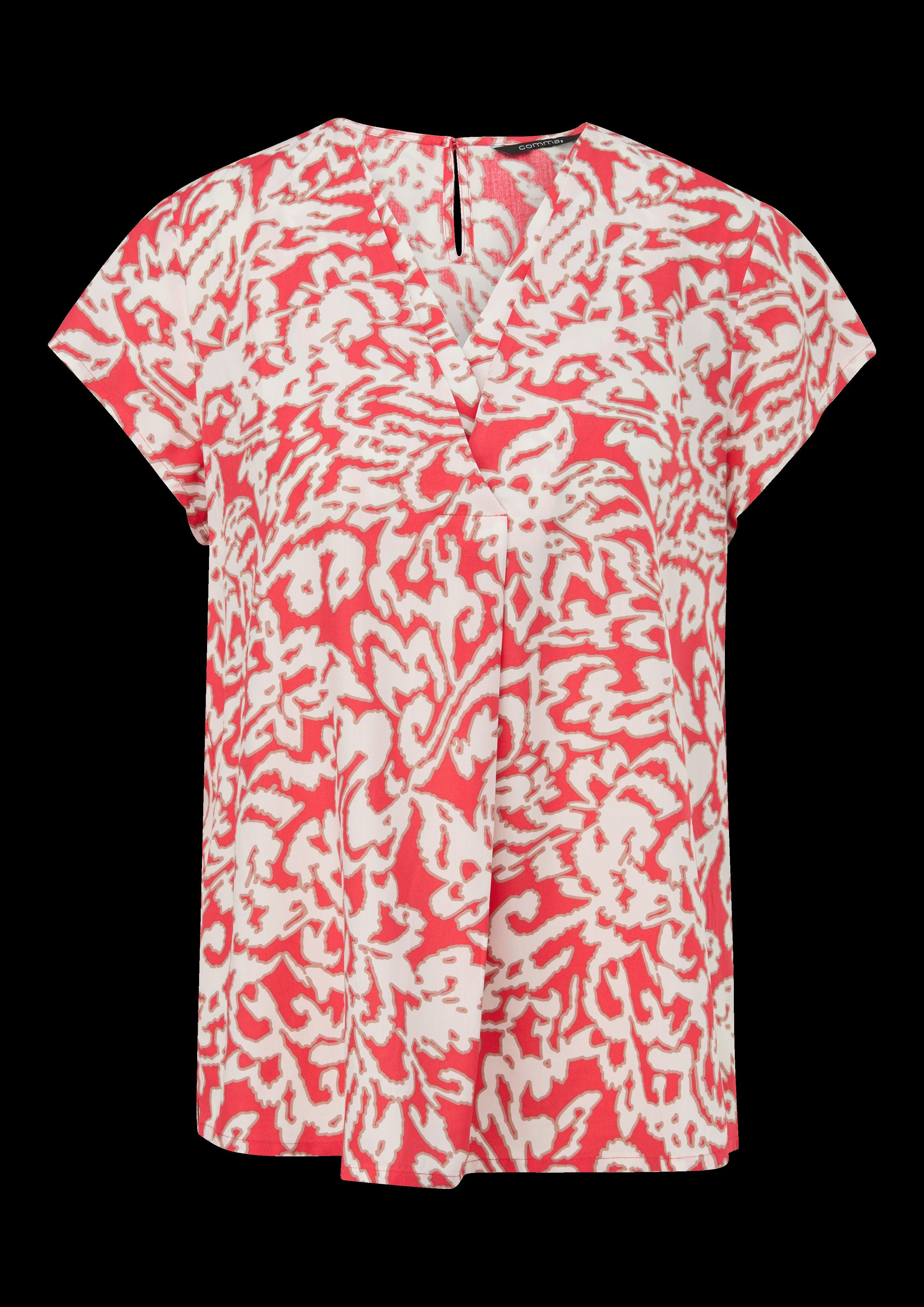 Comma Shirtblouse met v-hals en print all-over