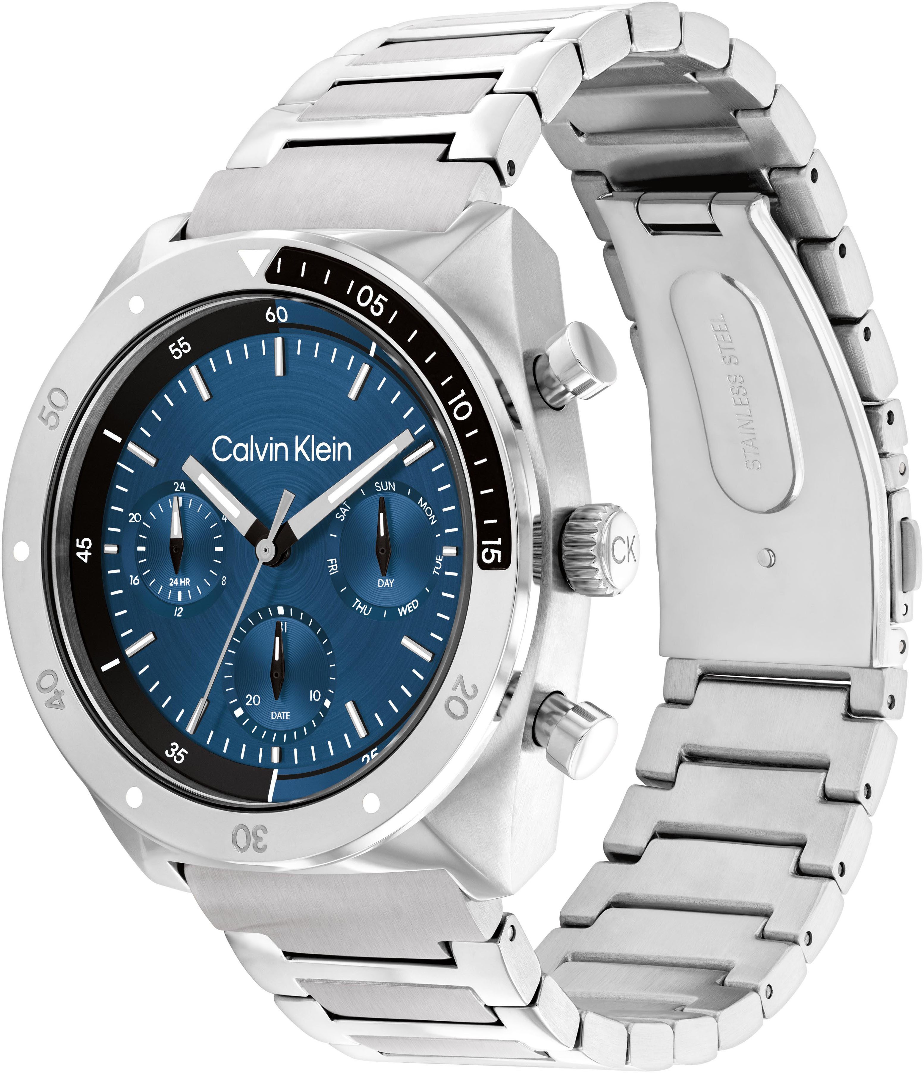 Calvin Klein Multifunctioneel horloge CK FLEX Horloge, quartz, herenhorloge, dag, weekdag, stalen band