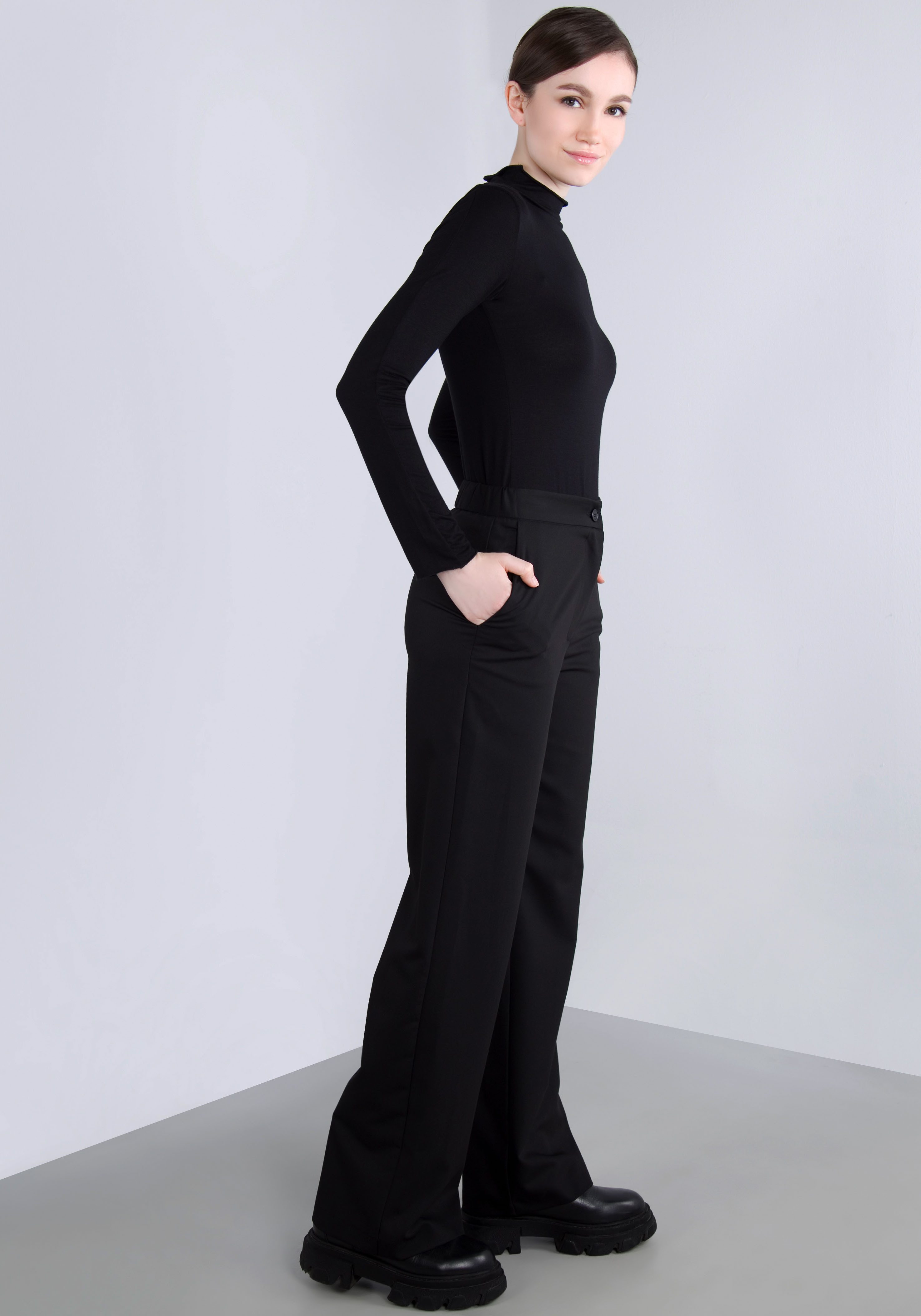 IMPERIAL Stoffen broek , casual wijde broek met elastische tailleband aan de achterkant