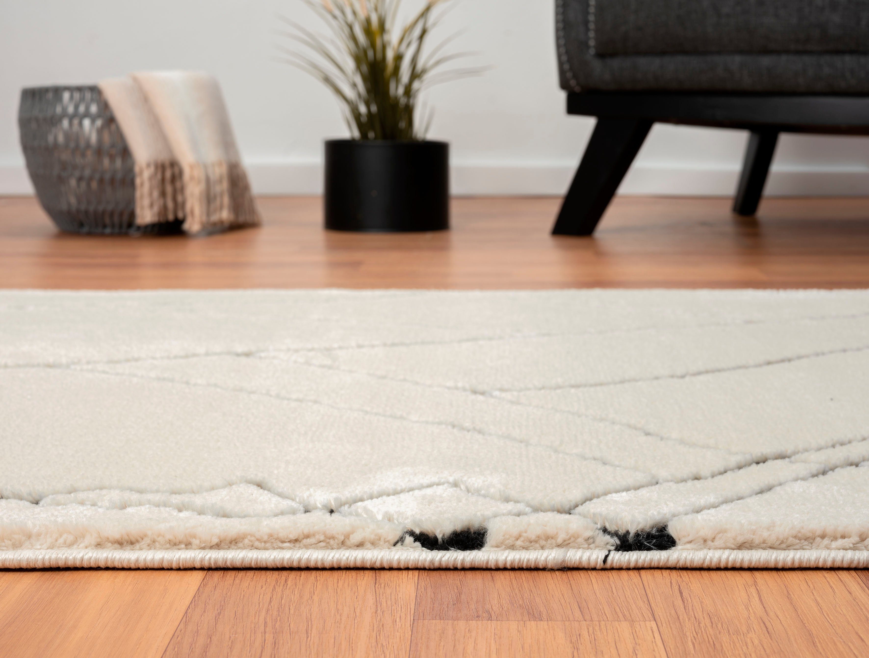 Myflair Möbel & Accessoires Hoogpolig vloerkleed Moroccan Drawline modern, marokkaans ontwerp, fluffy zacht door hoogpolig
