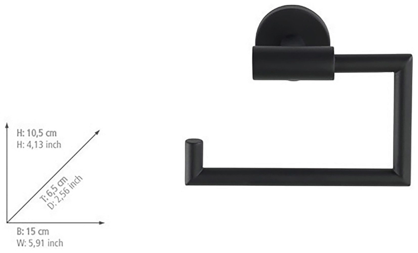 WENKO Toiletrolhouder Model Bosio incl. power-loc® lijm, roestvrij staal, bevestiging zonder boren (set)