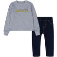 levi's kidswear shirt met lange mouwen  broek baby (set, 2-delig) grijs