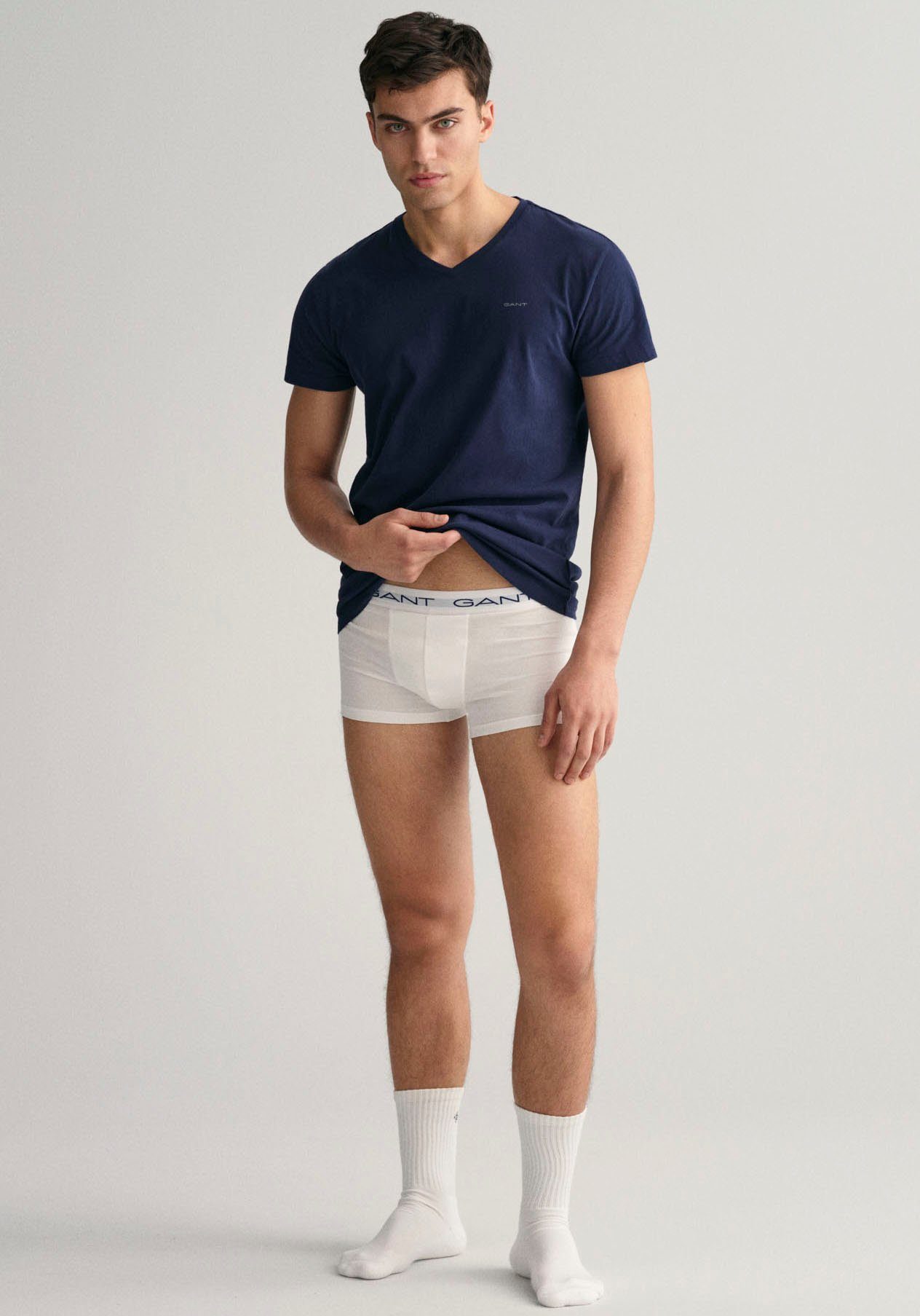 Gant Shirt voor eronder V-NECK T-SHIRT 2-PACK met merklabel op de borst (set, 2 stuks, 2 stuks)