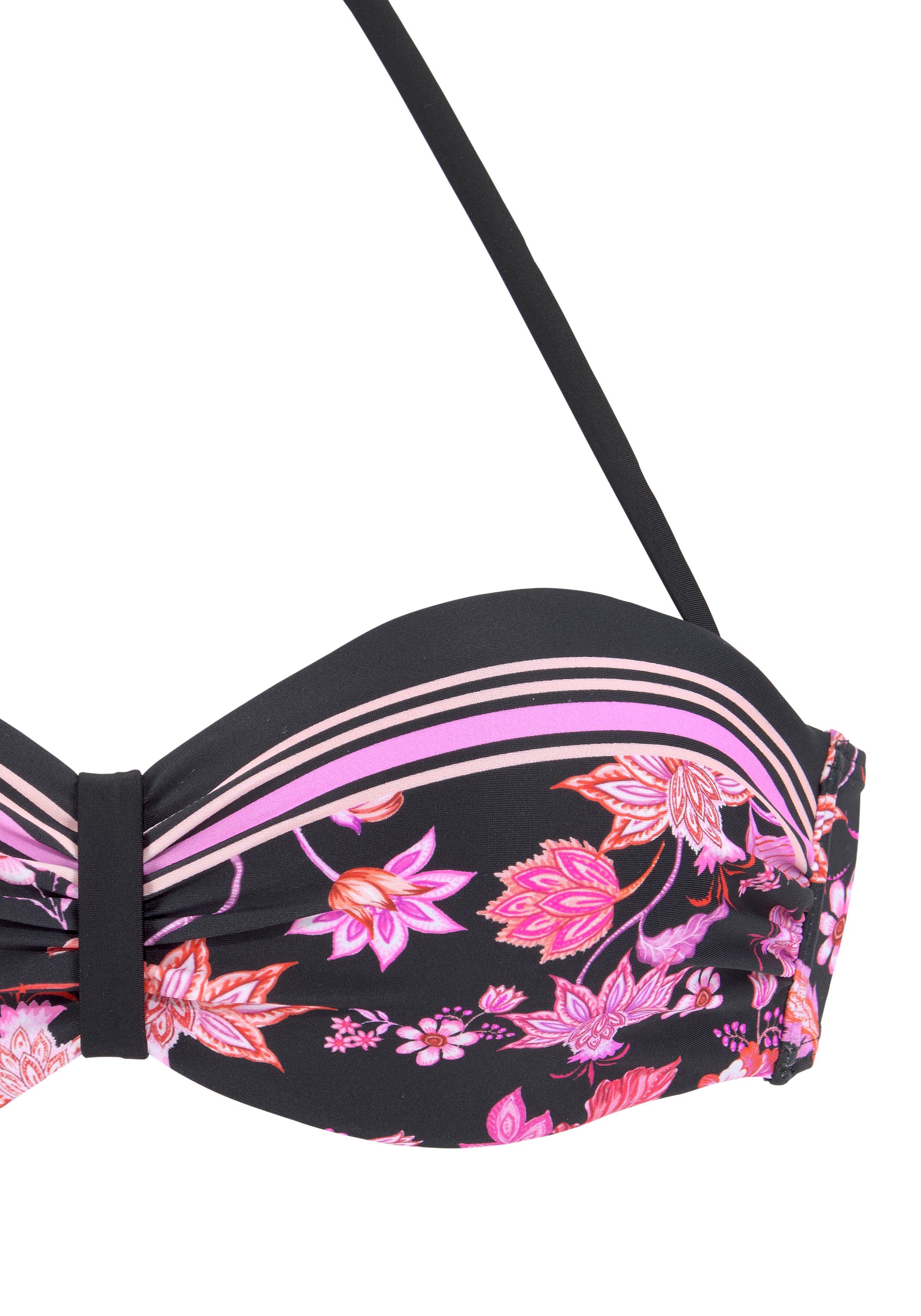 Lascana Beugelbikinitop in bandeaumodel Bohemian met geplaatste strepen