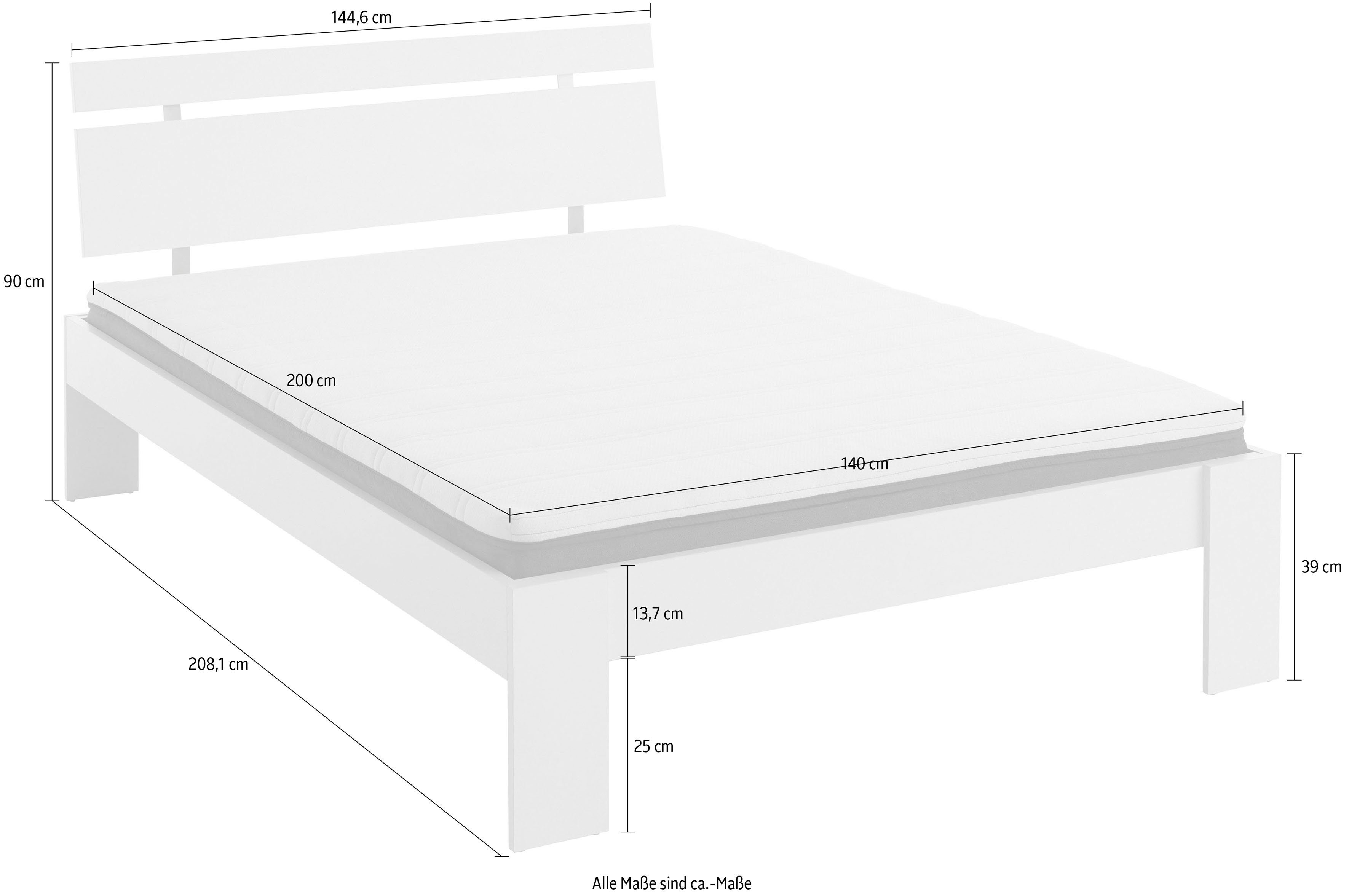 Relita Futonbed LIAN Ligoppervlak 140 x 200 cm, met hoofdeinde, vrij plaatsbaar