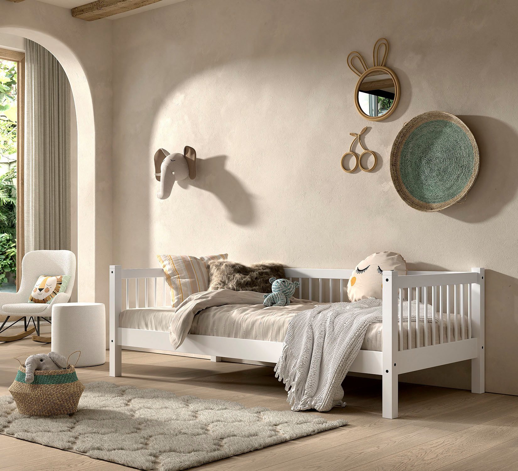 Home affaire 1-persoonsledikant met lf 90x200 cm, optioneel met of zonder bedlade, beuken wit eenpersoonsbedden wit