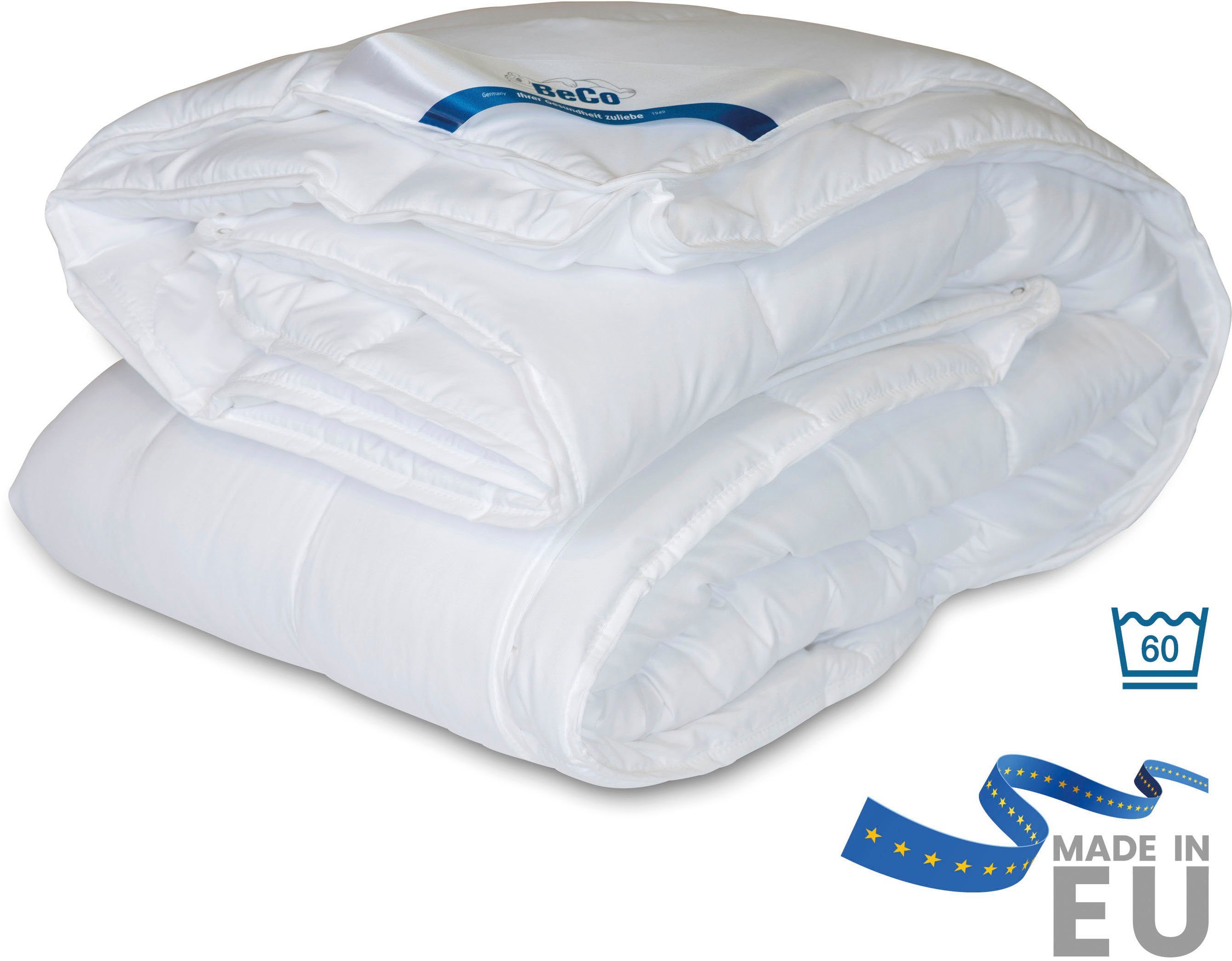 Beco Synthetisch dekbed + microfiberkussen Royal Soft Duo Dekbeddenset met hoofdkussen, 135x200 cm, zomer of winter