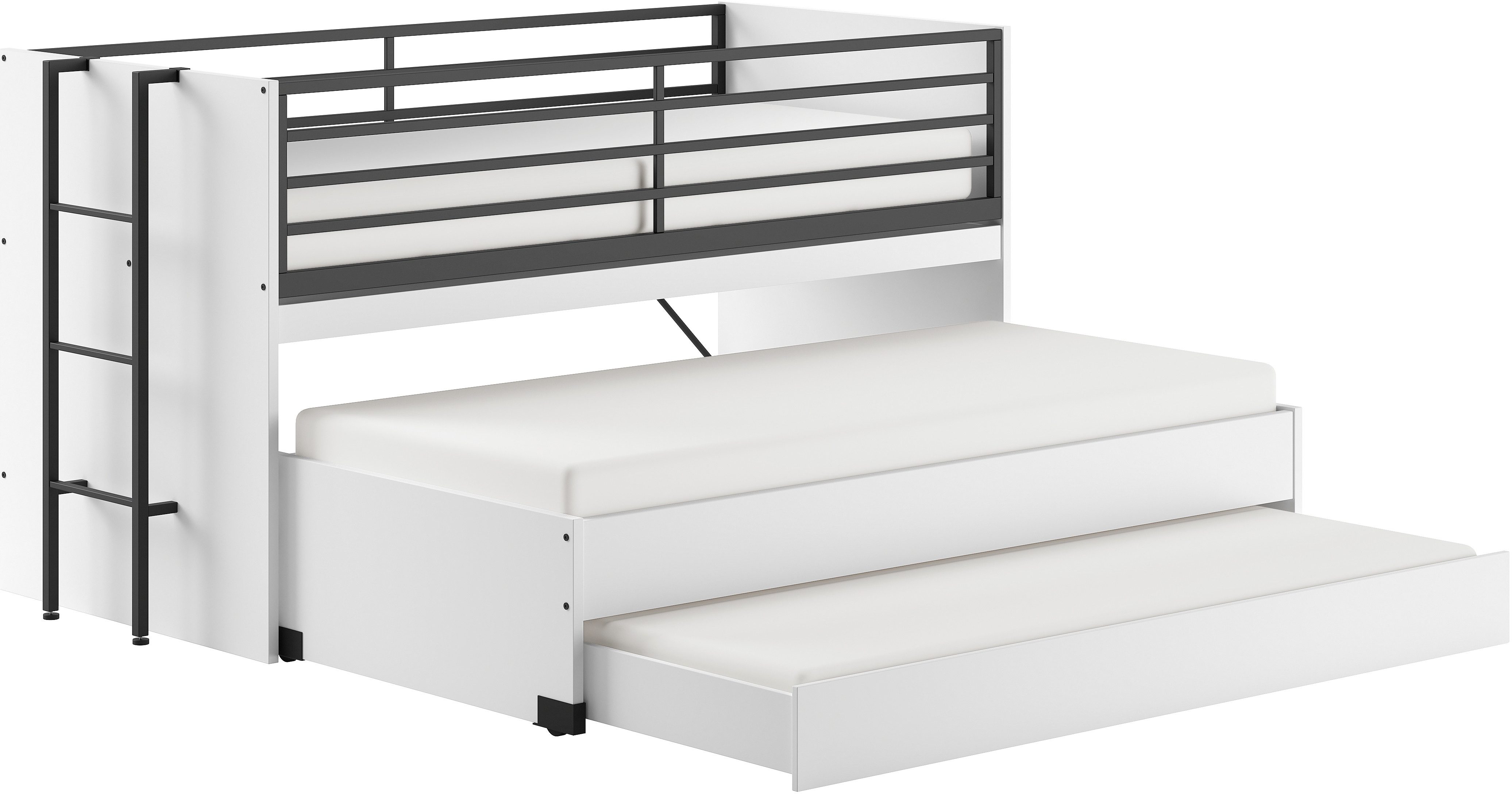 Home affaire Stapelbed voor kleine ruimtes, 2 ligplaatsen, bedlade, inclusief bureau, decor