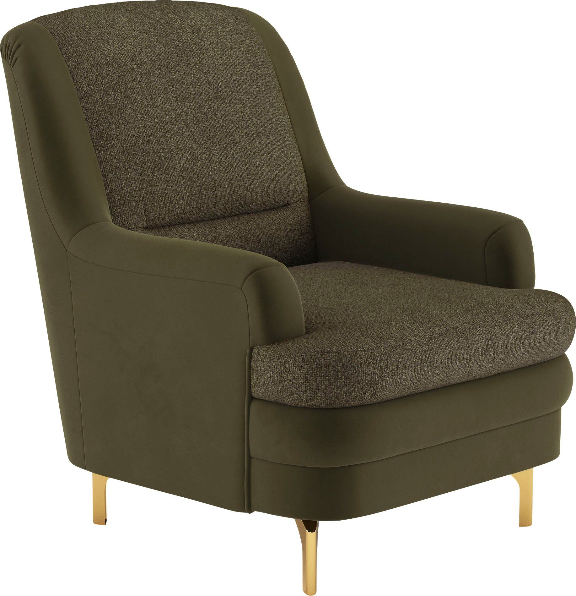 sit&more Fauteuil Oriënt inclusief 1 sierkussen met strassteentjes, goudkleurige metalen poten