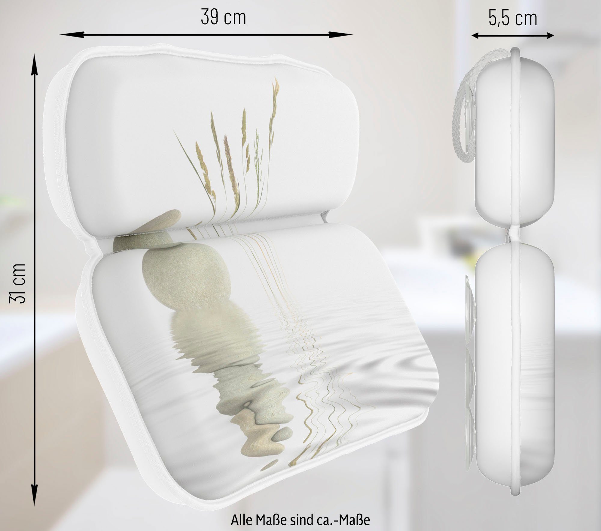 Sanilo Nekkussen Badkussen Balans comfortabel, antislip, volle kleuren, met 7 prima zuignappen