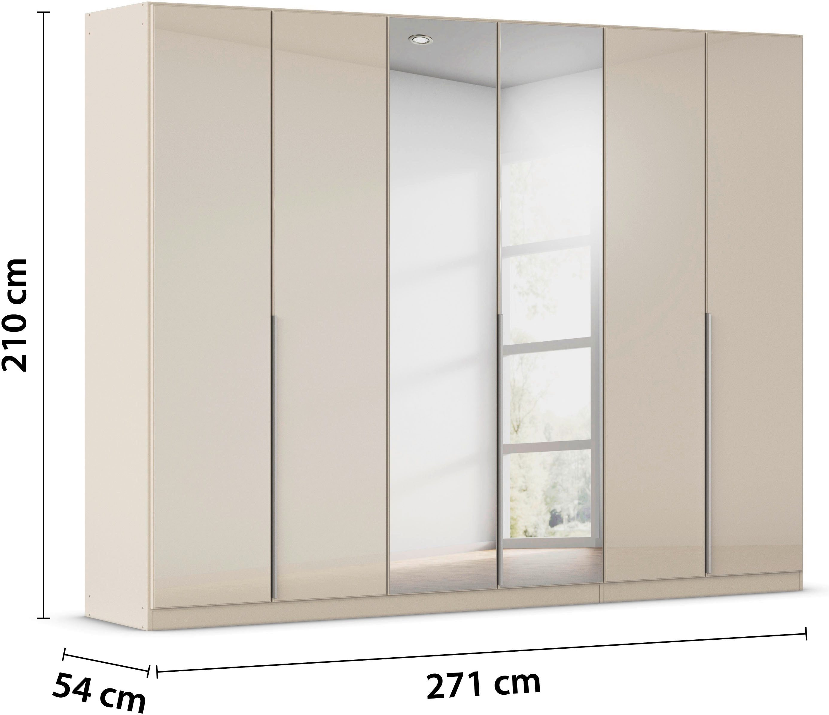 rauch Draaideurkast Kledingkasten kast garderobe AGORDO met glazen front doordachte binnenuitrusting, in 6 breedtes en 2 hoogtes made in germany