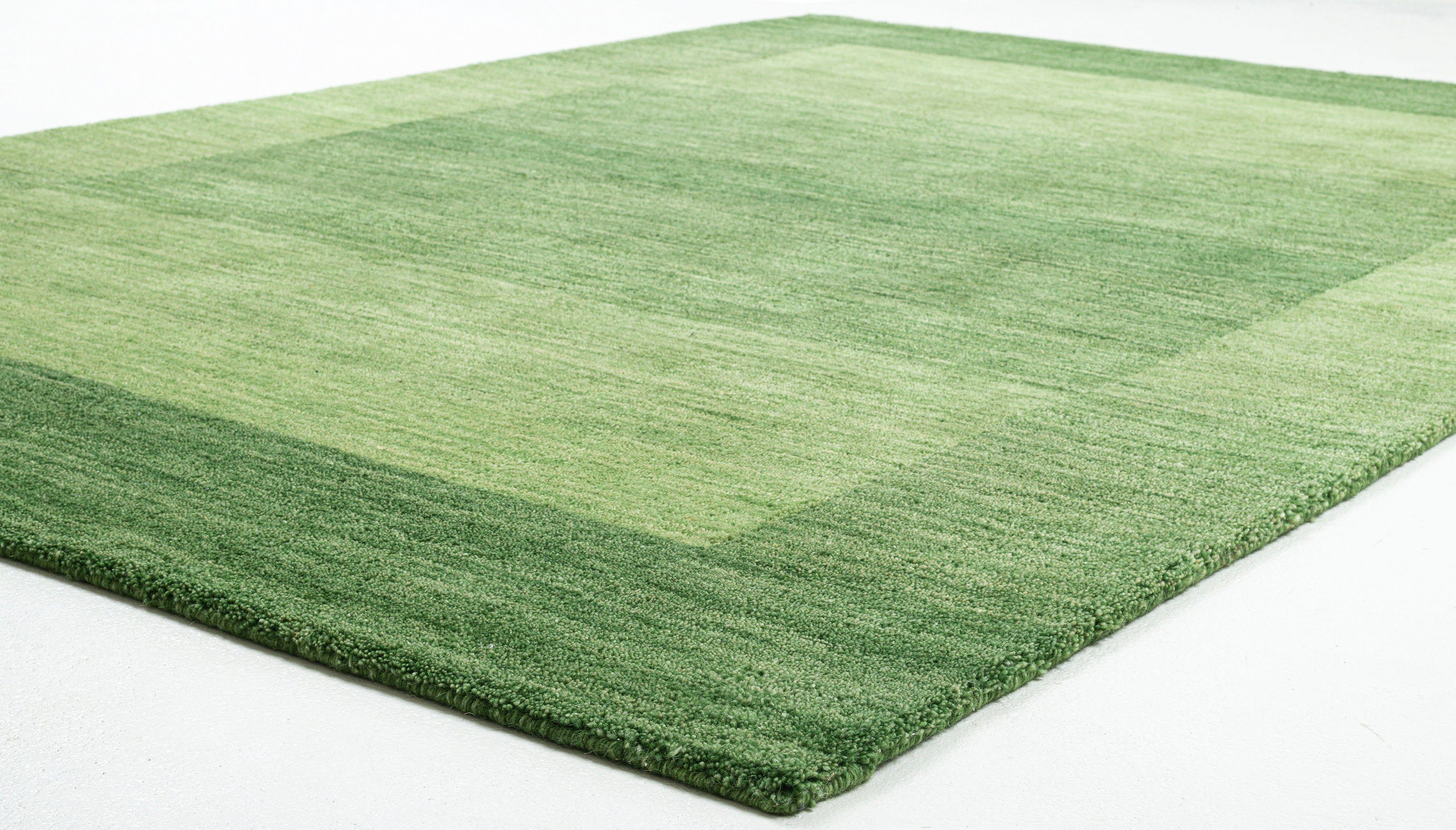 THEKO Wollen kleed Gabbeh super, Handgeweven vloerkleed, randdessin, zuivere wol, met de hand geweven