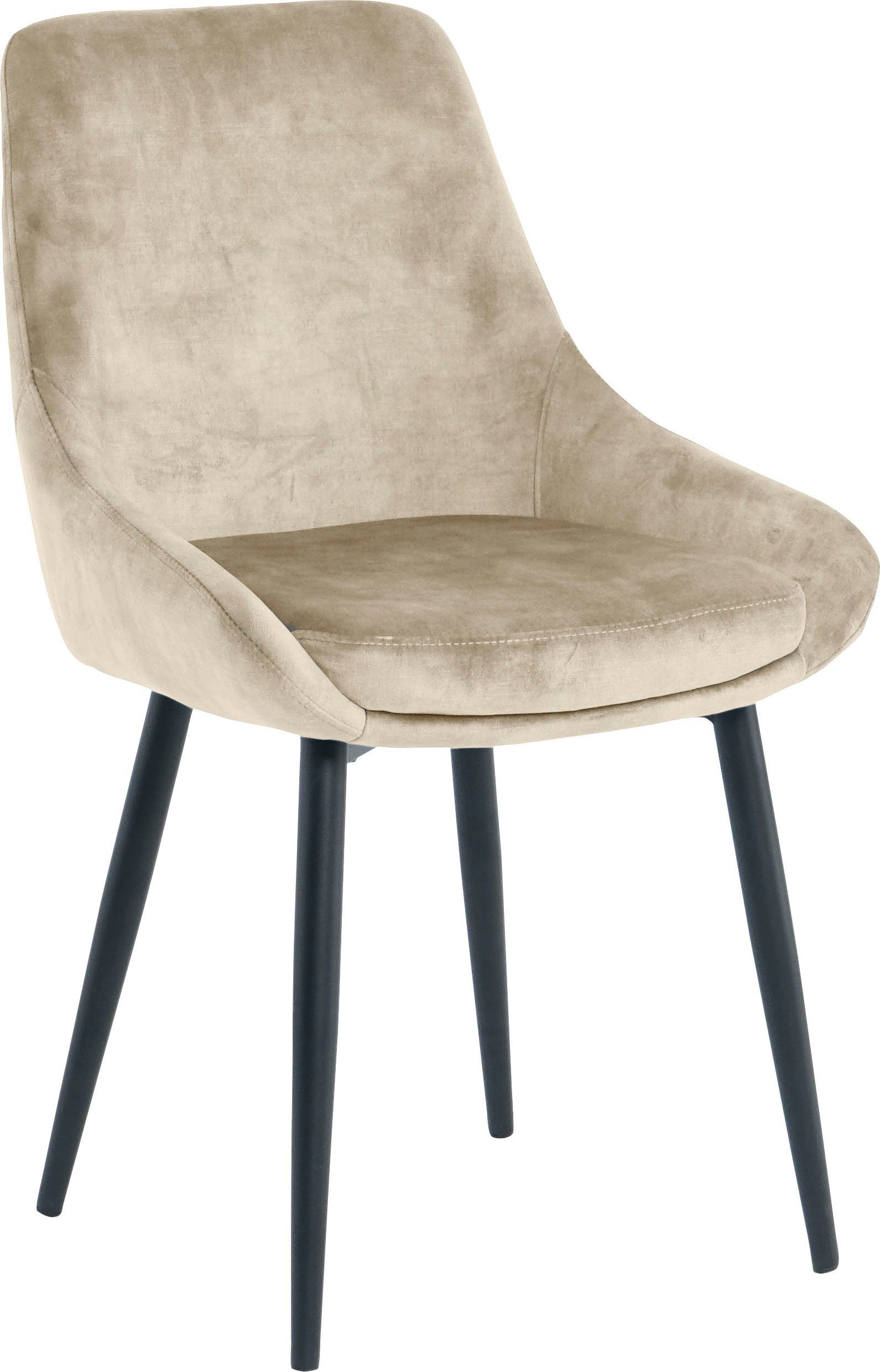 SIT Stoel glamoureuze bekleding in fluwelige look (set, 2 stuks)