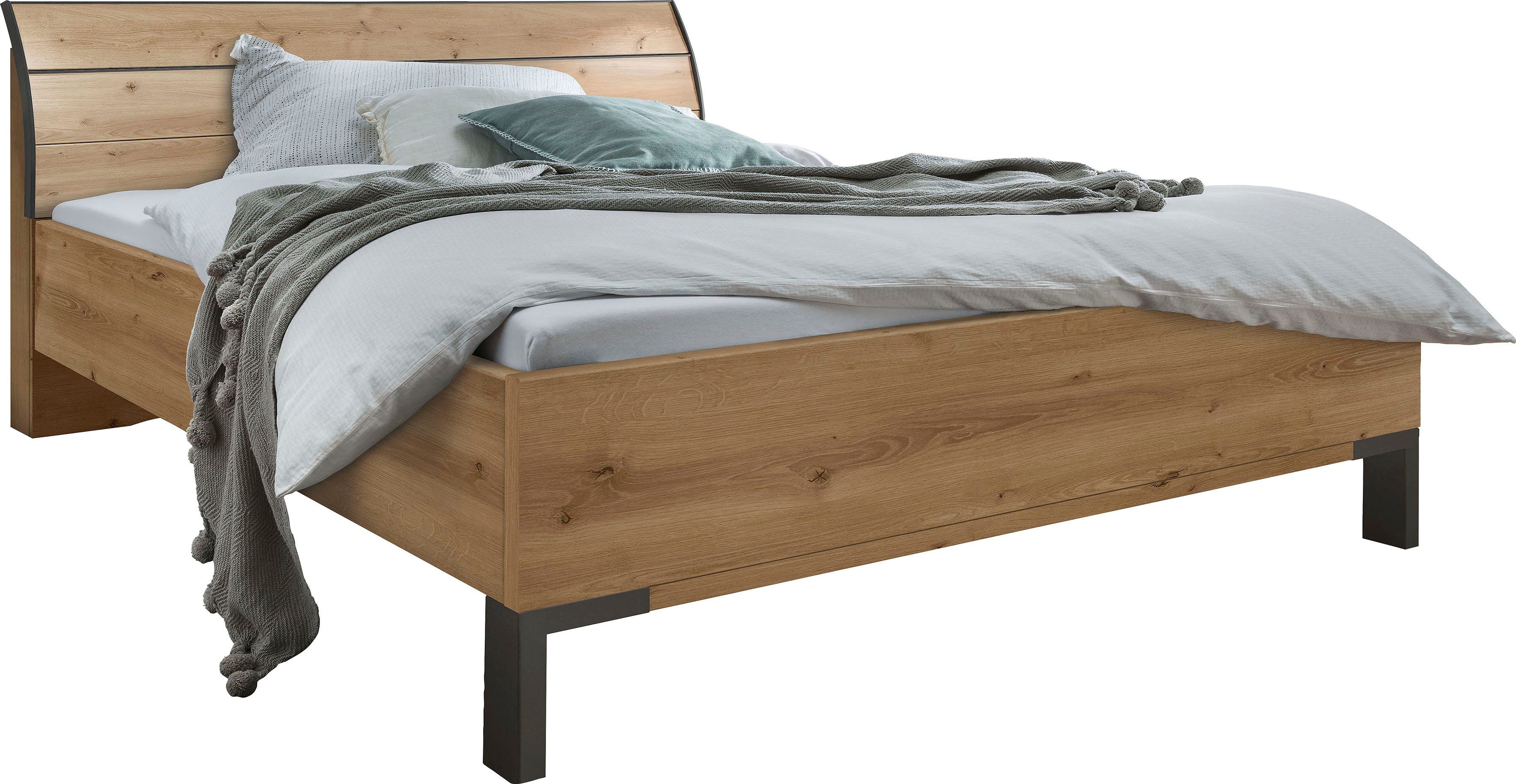 WIEMANN Futonbed Monaco, 4-voudig in hoogte verstelbaar met stijlvol houten hoofdbord, made in germany