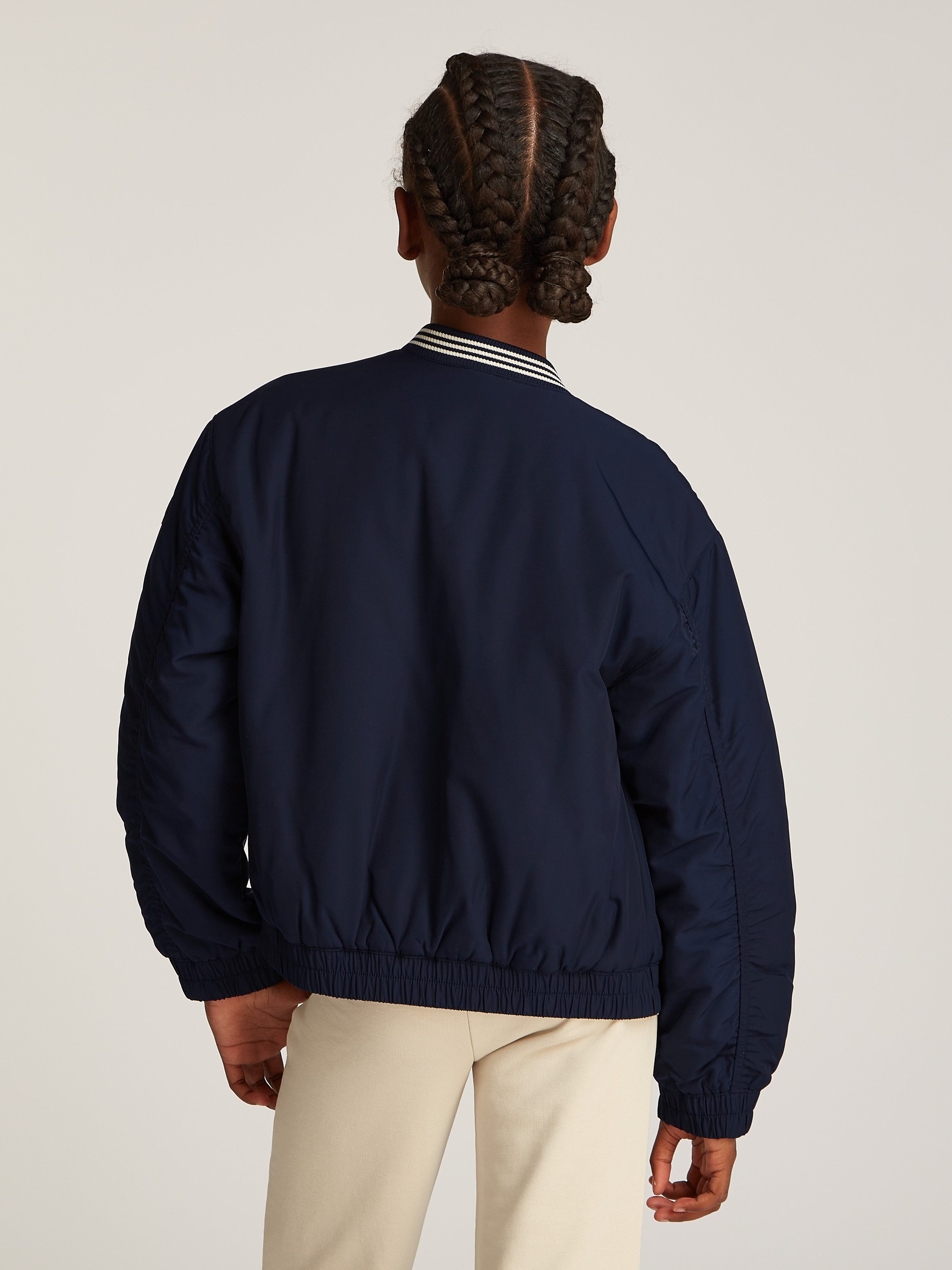 Tommy Hilfiger Bomberjack VARSITY SATEEN BOMBER met logoprint op borsthoogte