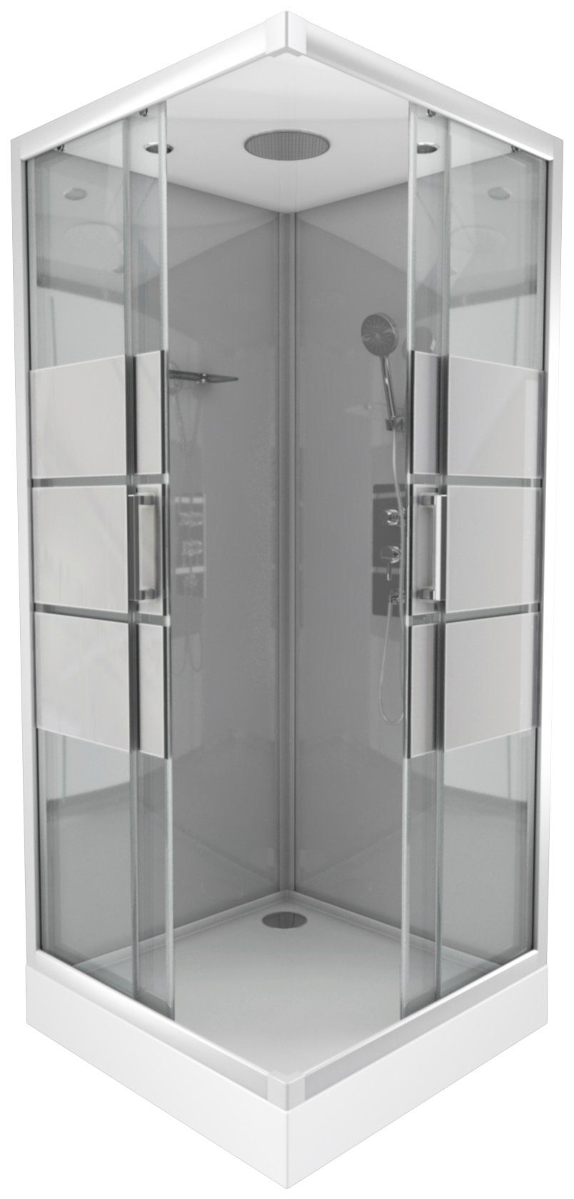 Marwell Complete douche Grey River 2 Square, 90 cm x 90 cm douchecabines grijs