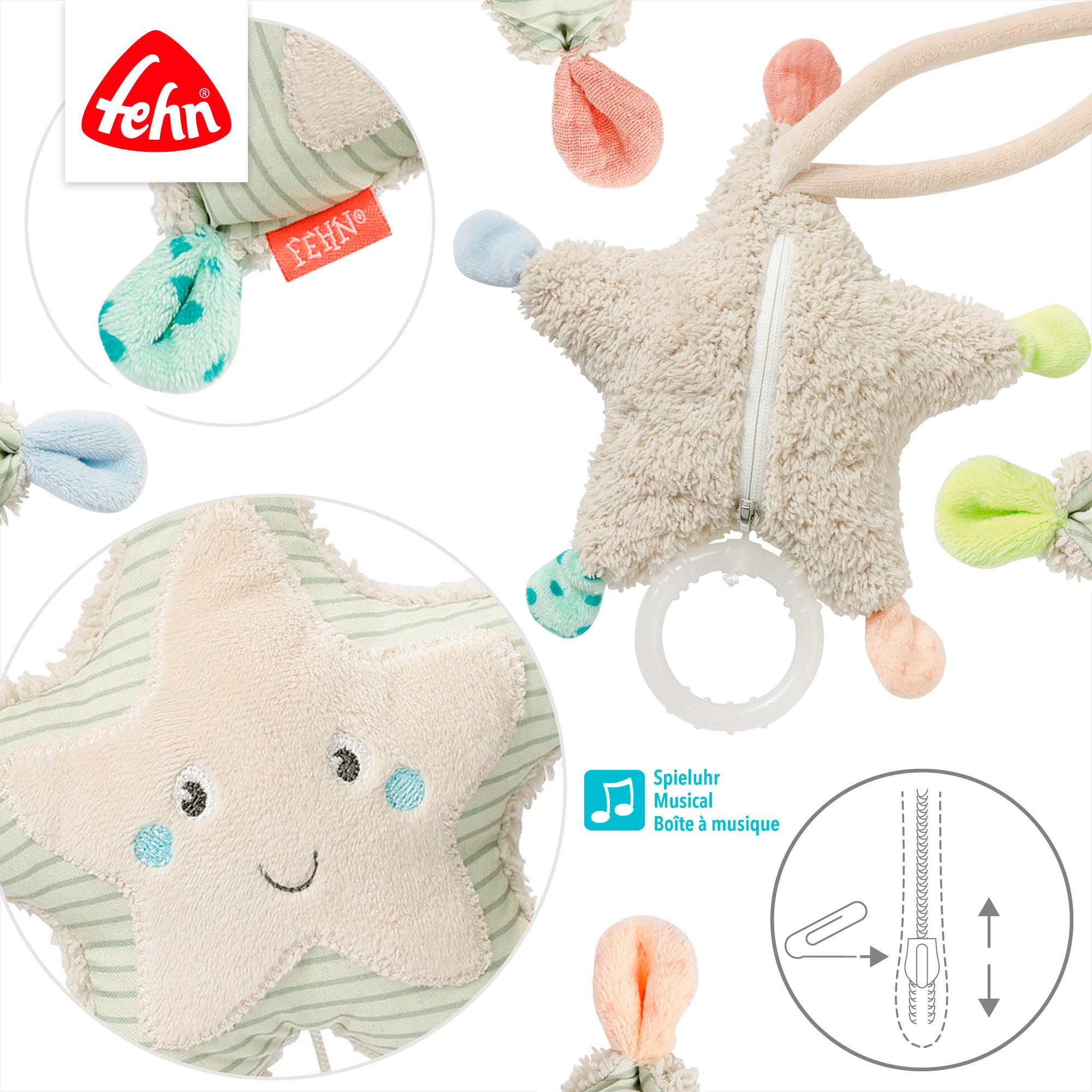 Fehn Knuffeldoek Zeekinderen Geboorte-set middel (set, 2-delig)