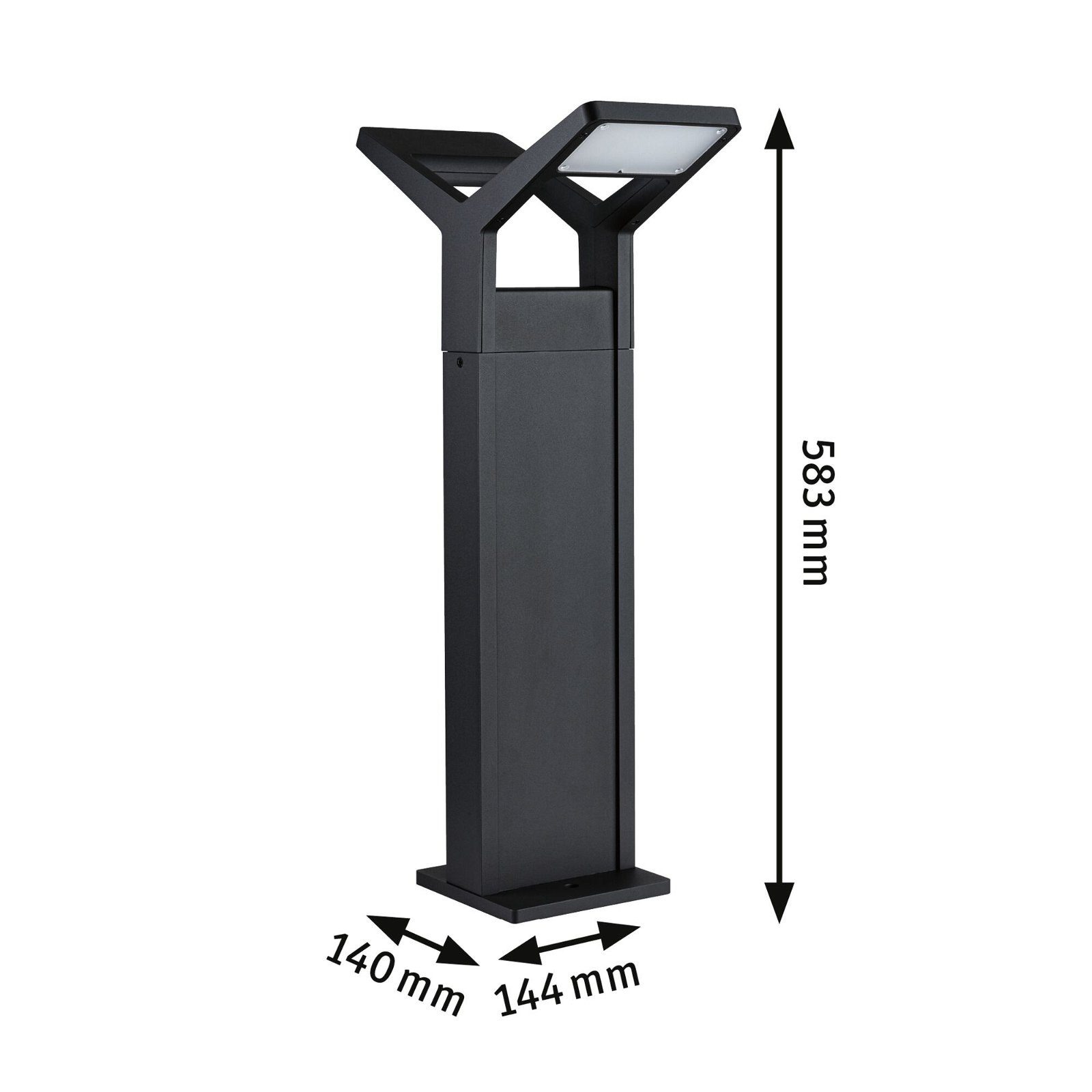 Paulmann Led-bolderlamp Juntea IP44 585mm 3000K 2x12,5W 2x800lm 230V Antraciet + Aluminium (1 stuk)