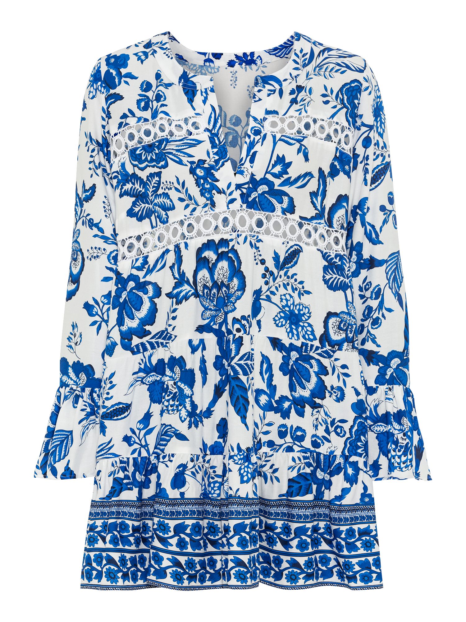 Lascana Lange blouse met kanten inzetstukken tuniek blousejurk strandkleding