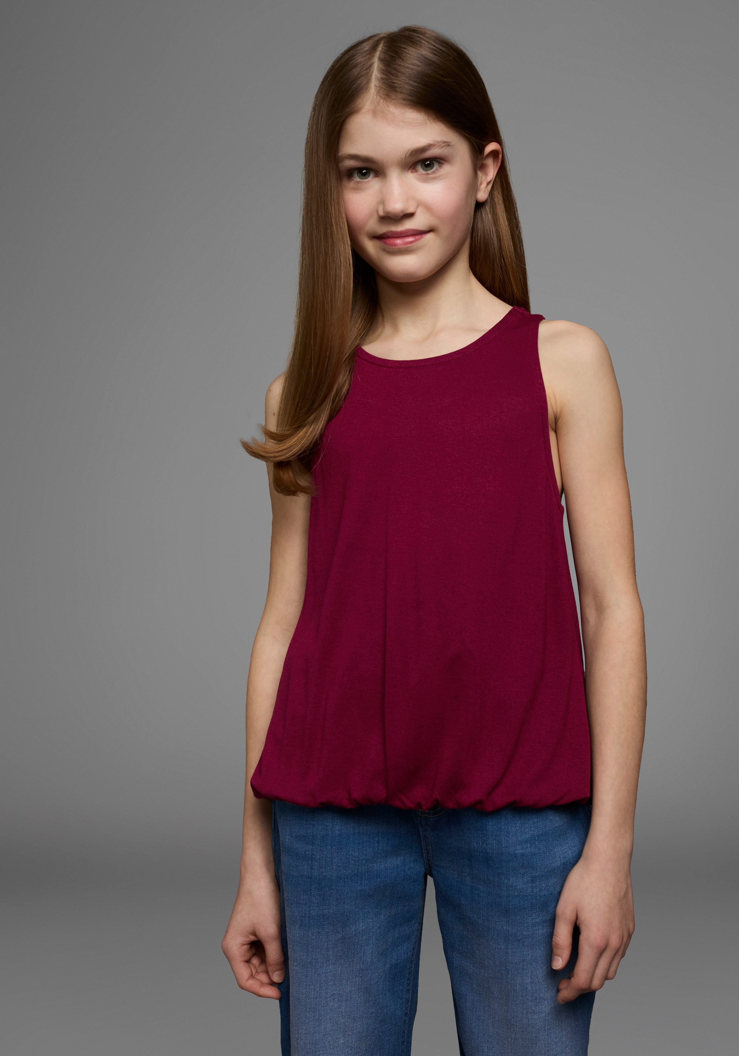 KIDSWORLD Tanktop Viskose - Top met kanten inzet achter