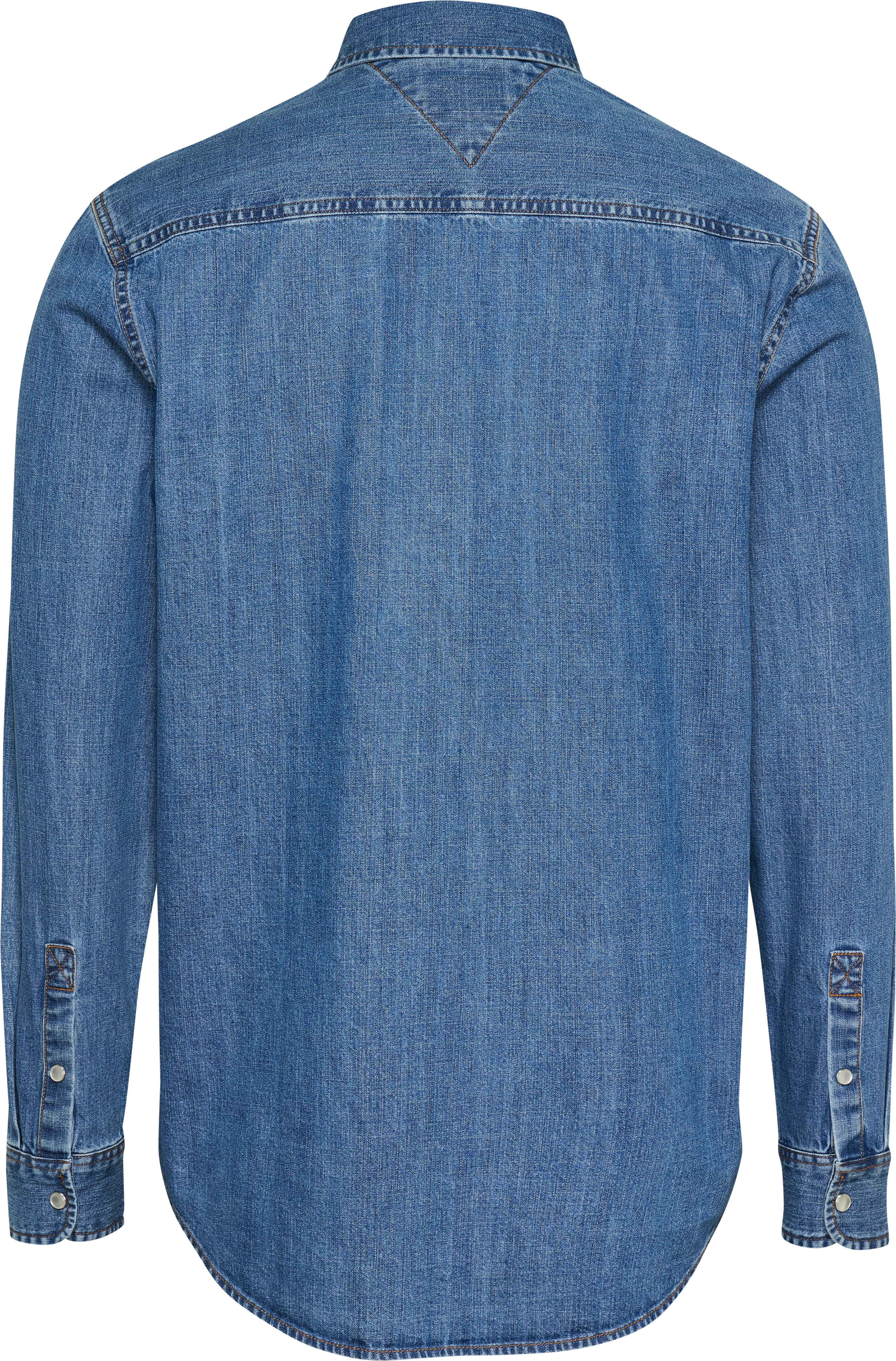 TOMMY Jeans overhemd RGLR FIT SHIRT MID BLUE