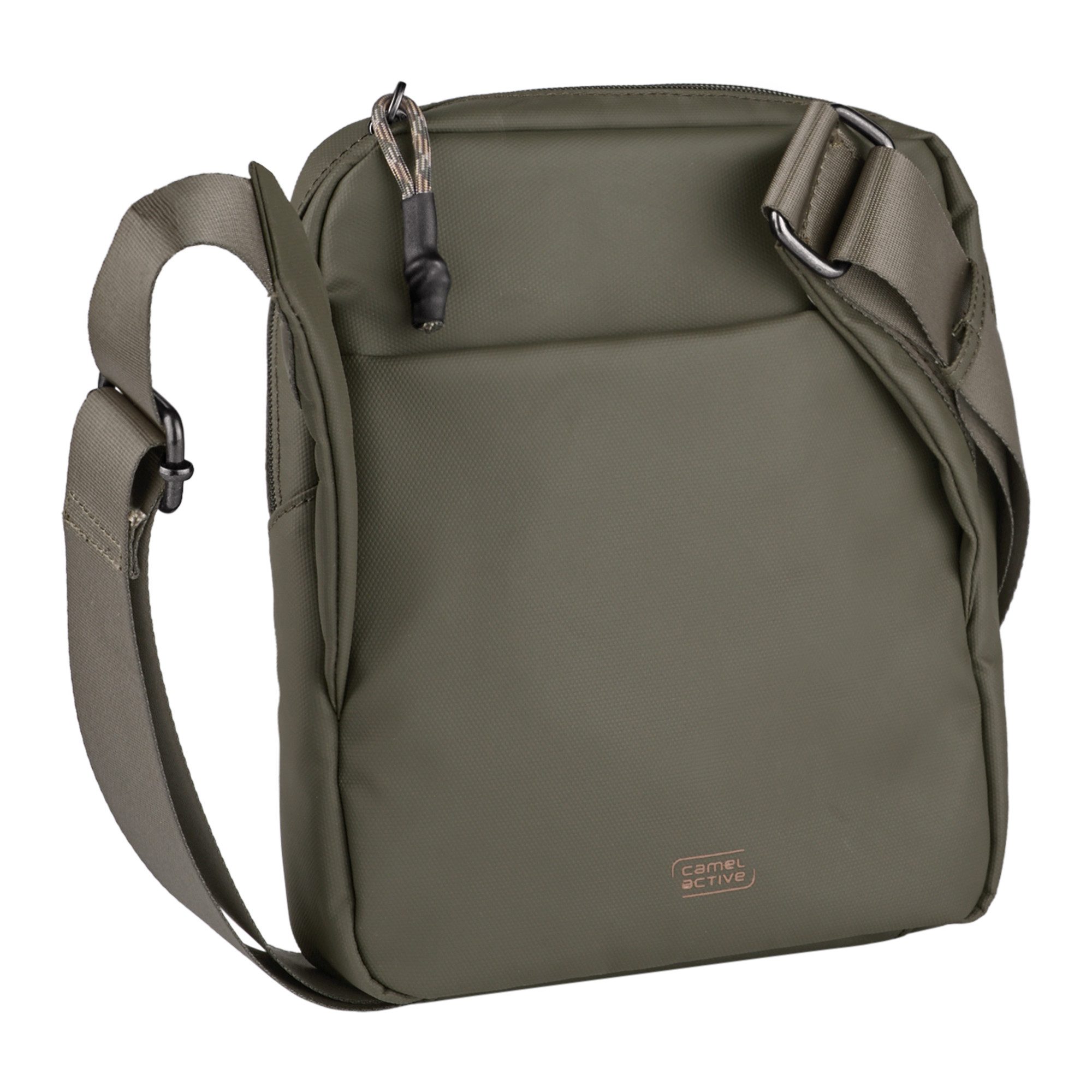 camel active Schoudertas Explore waterafstotend gerecycled nylon en reflecterende ritsen